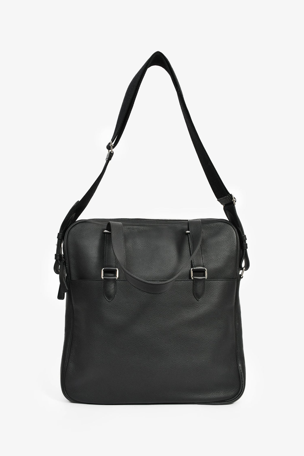 Hermès 2014 Black Evergrain Leather 'Hebdo' Messenger Bag