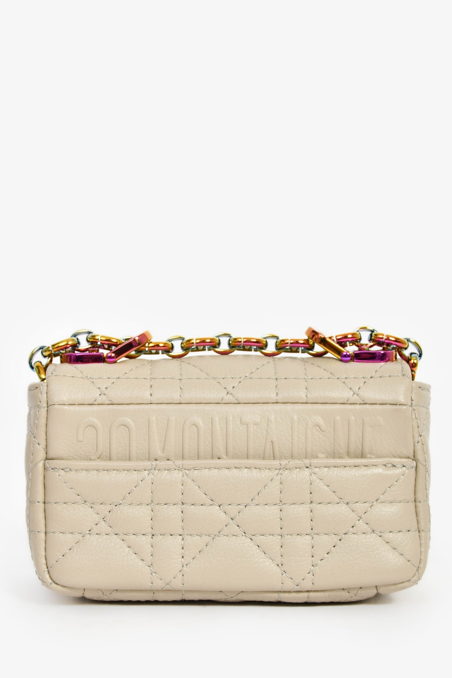 Christian Dior 2022 Grey Cannage Micro Caro Bag