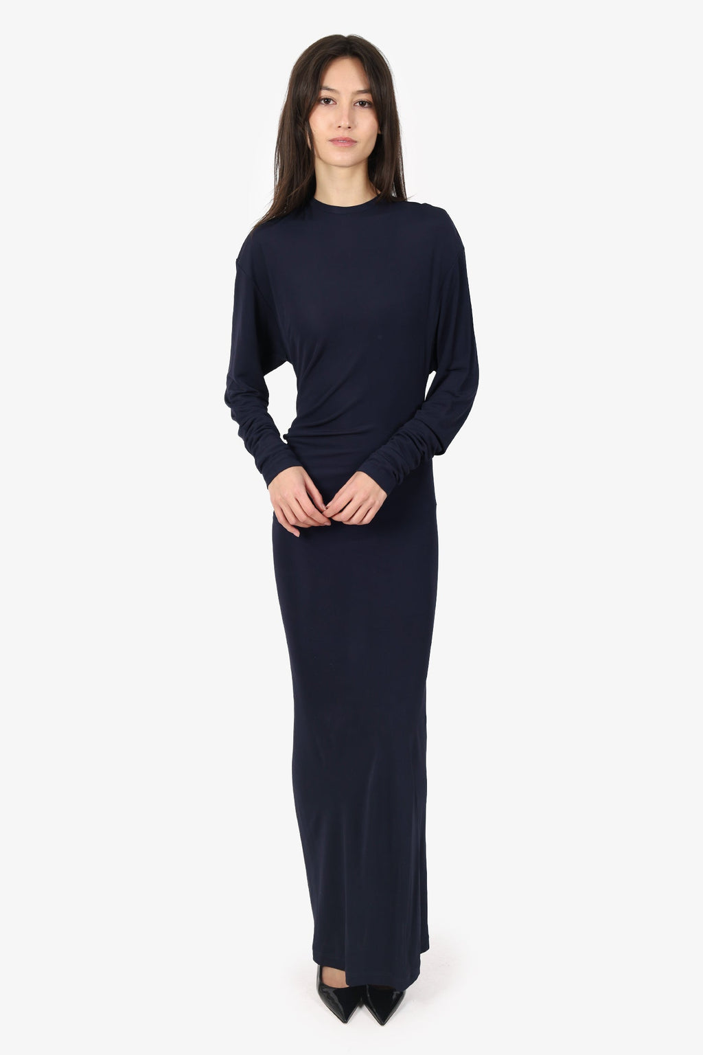 Christopher Esber Navy Jersey Knit Long Sleeve Dress Size 4