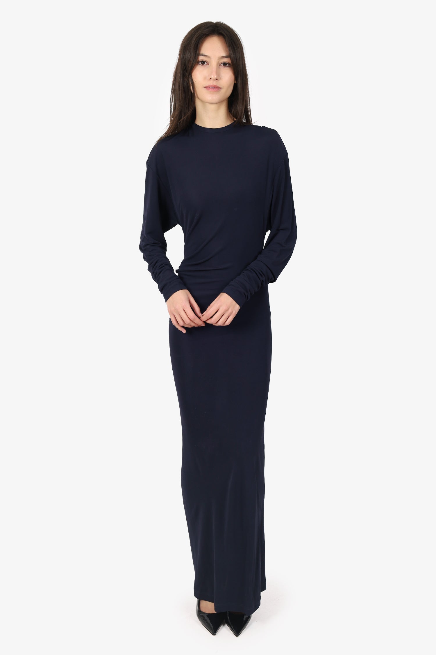 Christopher Esber Navy Jersey Knit Long Sleeve Dress Size 4