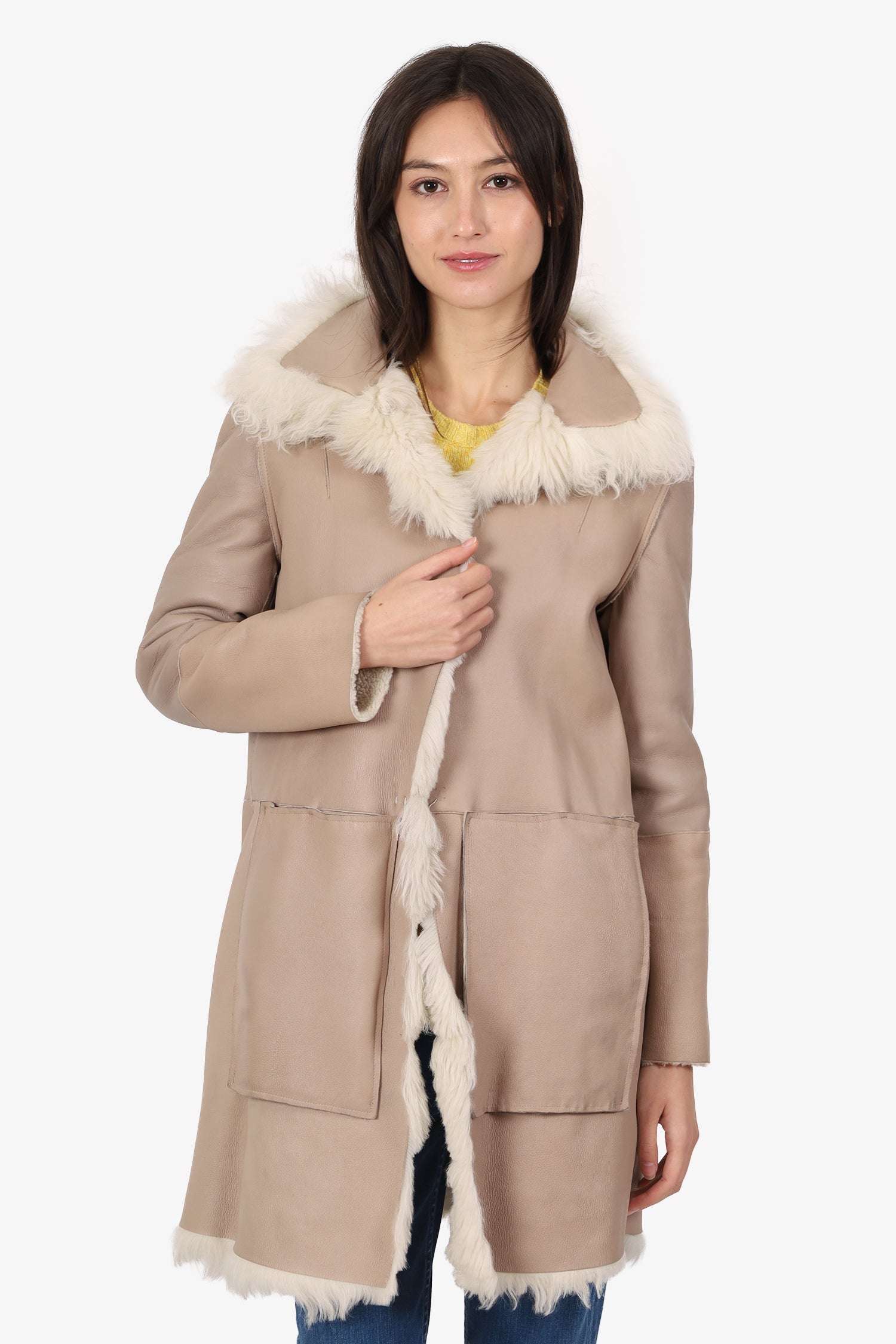 Leather/Shearling Reversible Coat Estimated Size S