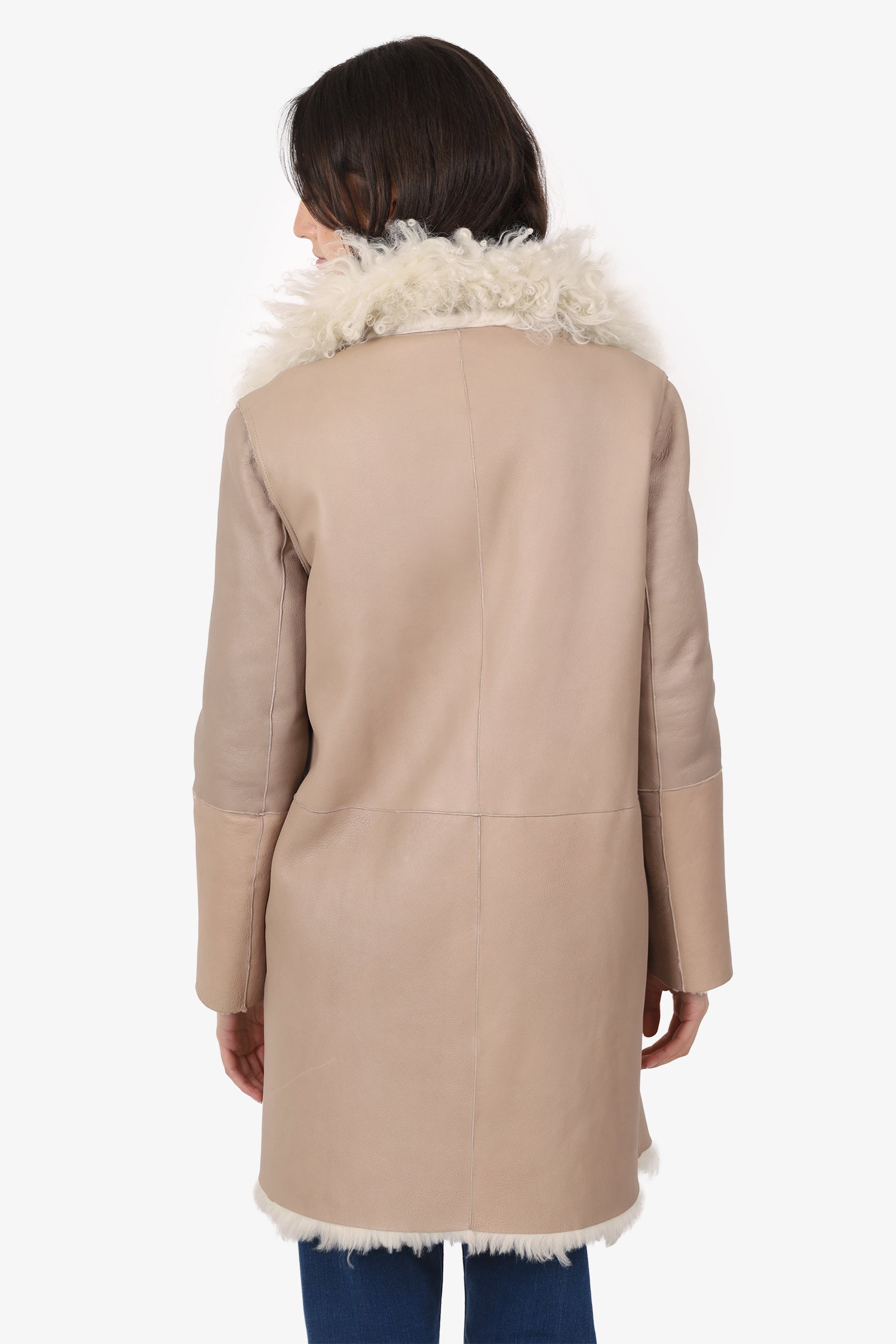 Leather/Shearling Reversible Coat Estimated Size S
