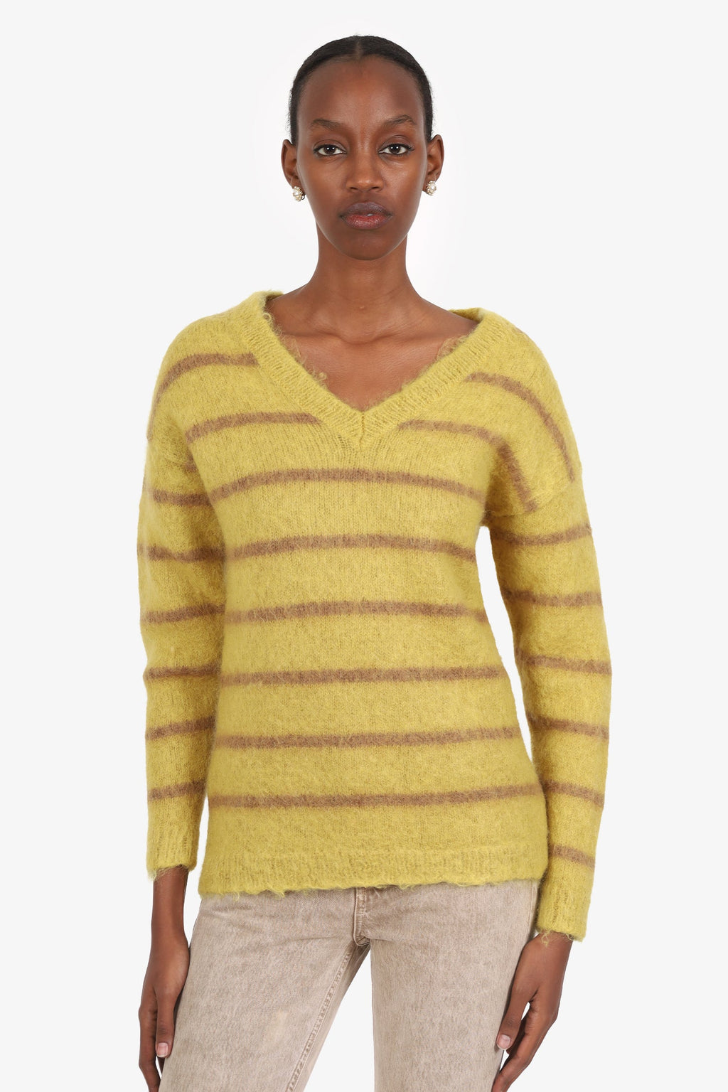 Miu Miu Yellow Mohair Sweater Size 38