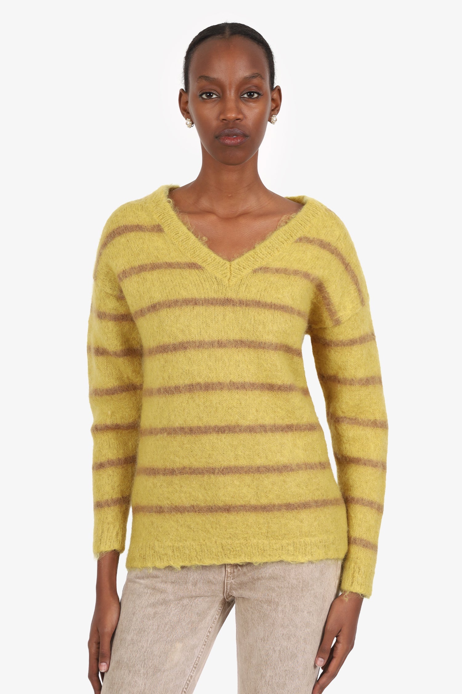 Miu Miu Yellow Mohair Sweater Size 38