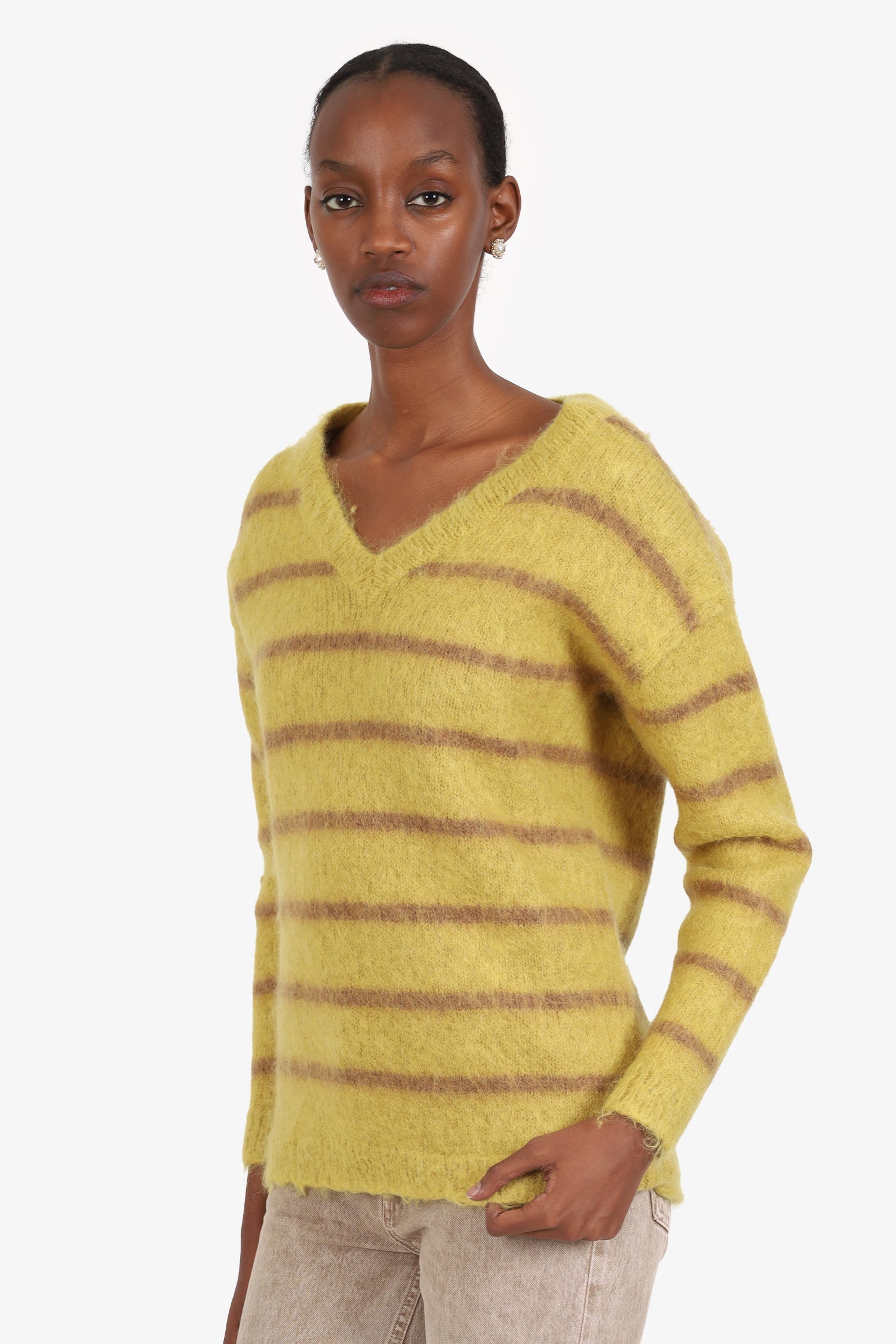 Miu Miu Yellow Mohair Sweater Size 38