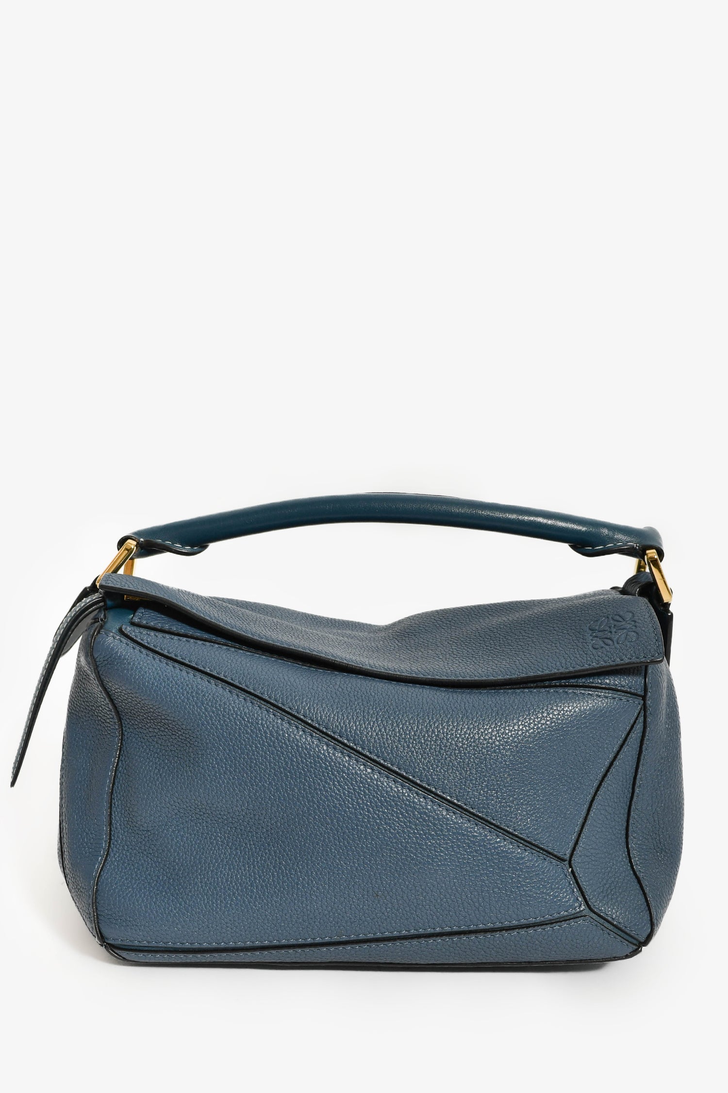 Loewe 2017 Blue Leather Small Puzzle Bag With Strap