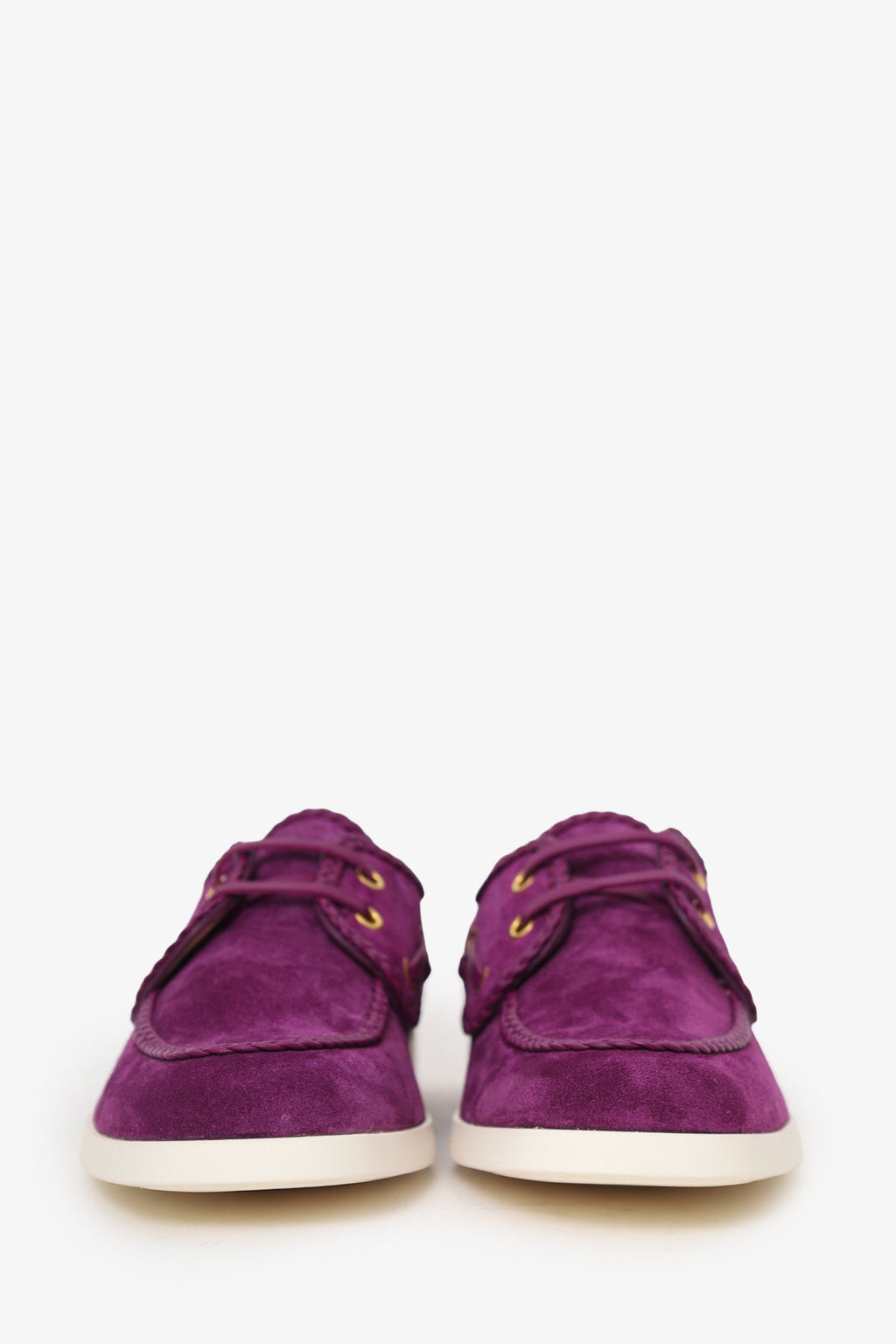 Valentino Purple Suede Palm Avenue Boat Shoes Size 38