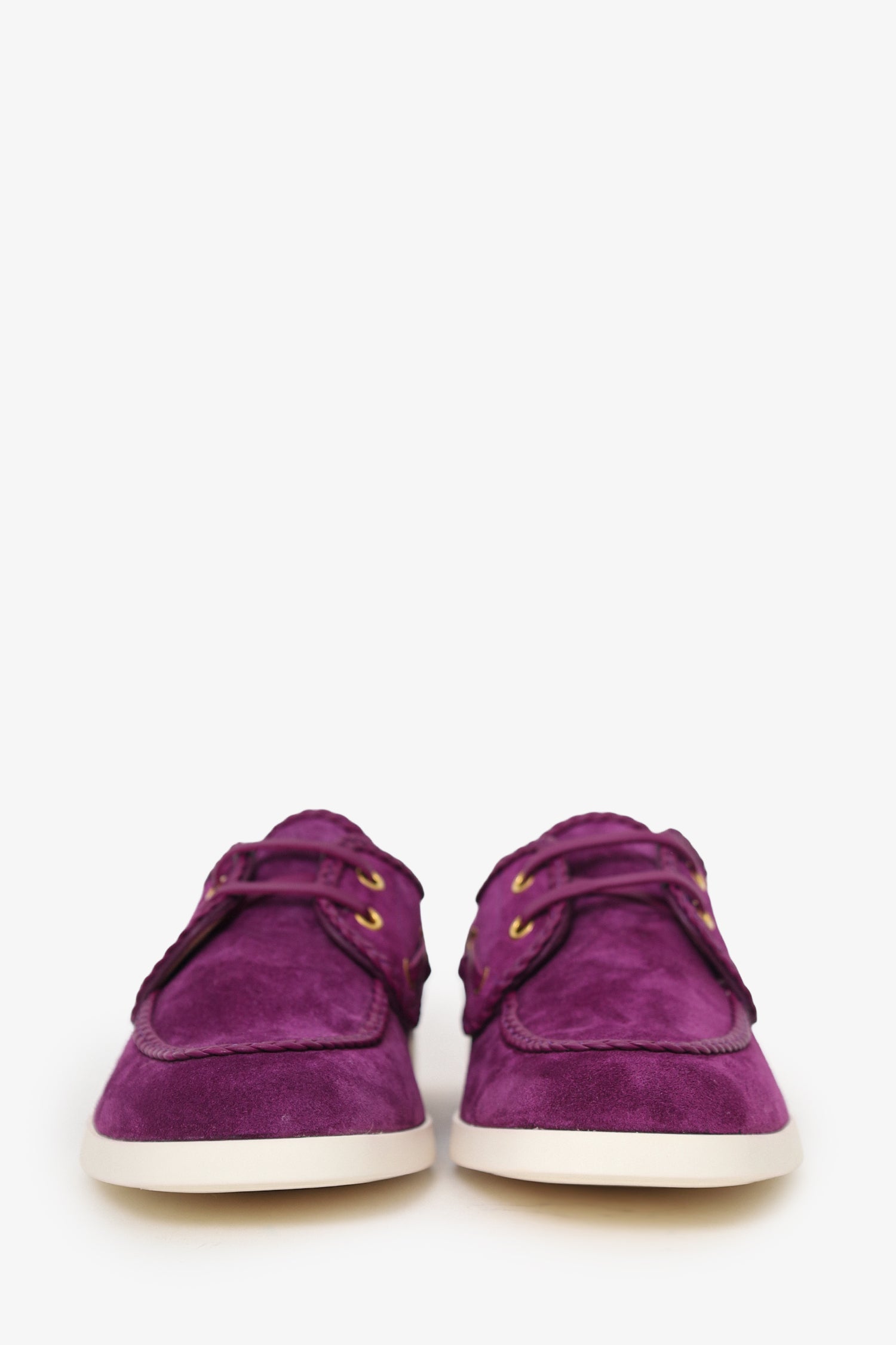 Valentino Purple Suede Palm Avenue Boat Shoes Size 38