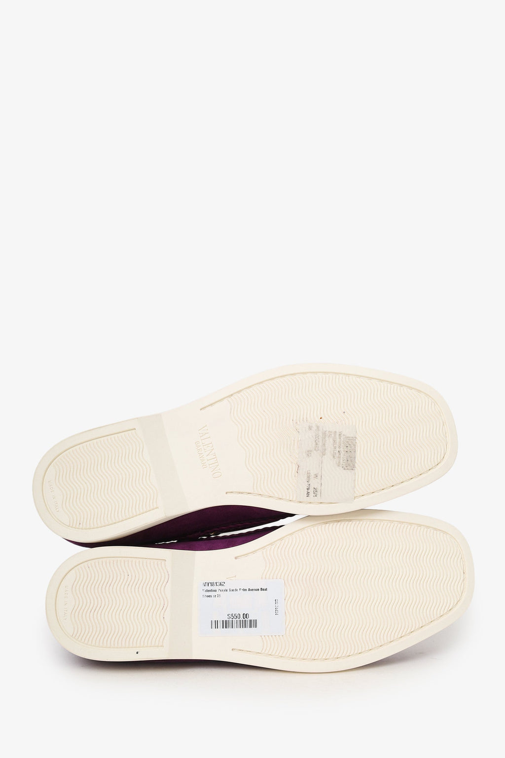 Valentino Purple Suede Palm Avenue Boat Shoes Size 38