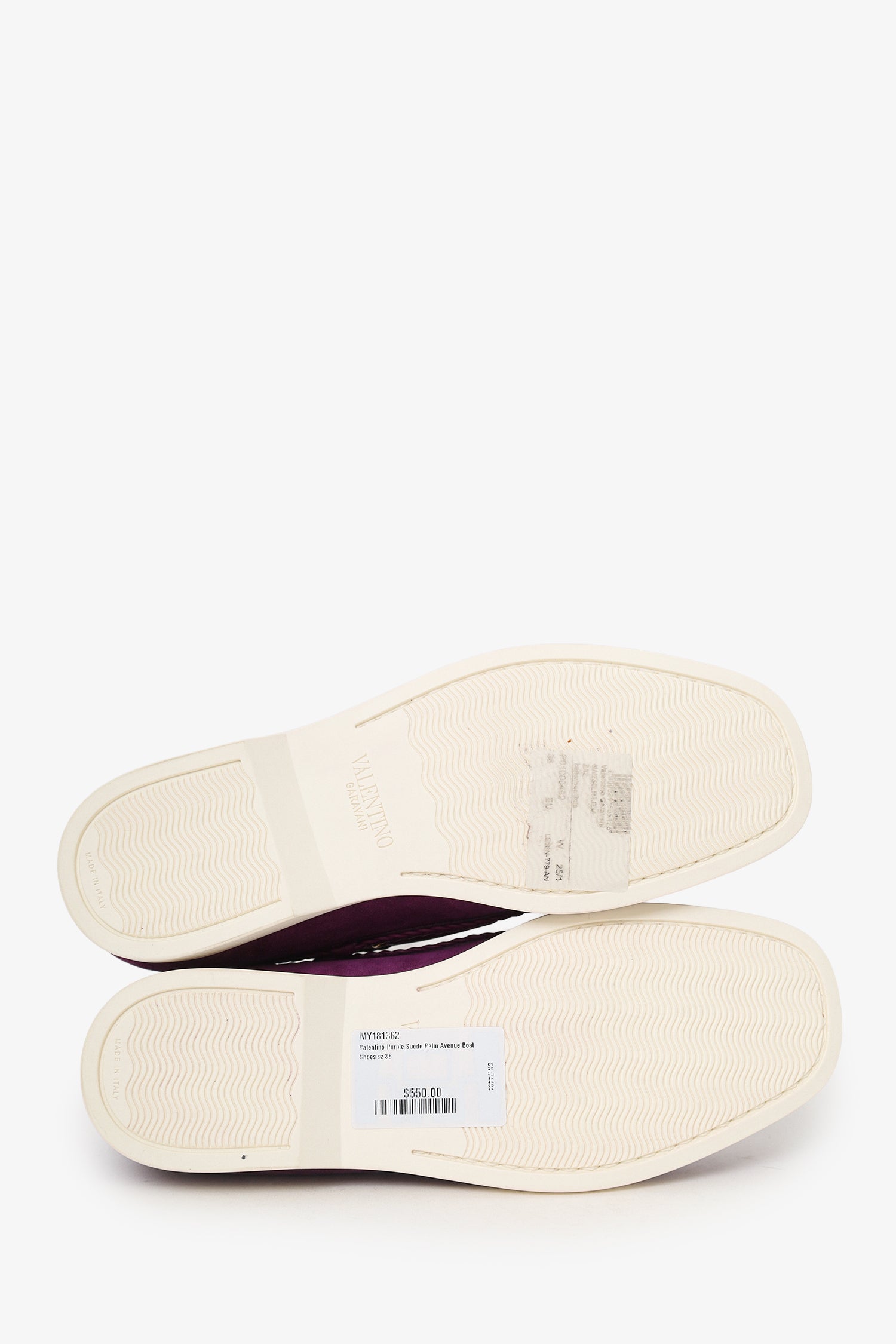 Valentino Purple Suede Palm Avenue Boat Shoes Size 38