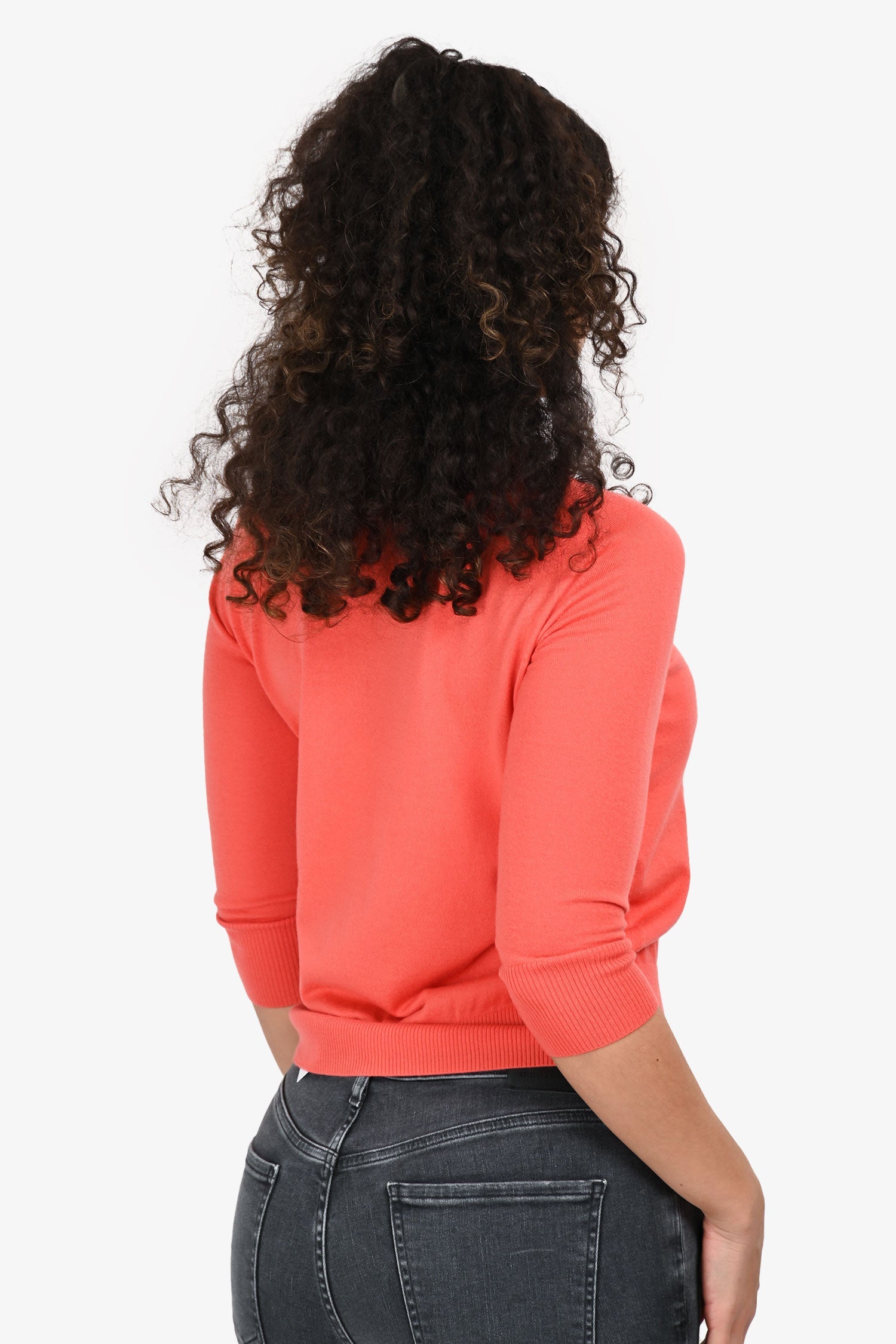 Loro Piana Coral Cashmere Quarter Sleeve Top Size 36