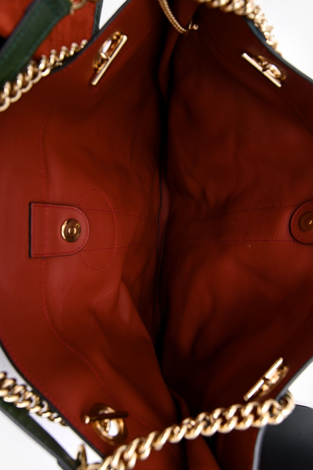 Gucci Red/Green Suede/Leather Rajah Tote Bag