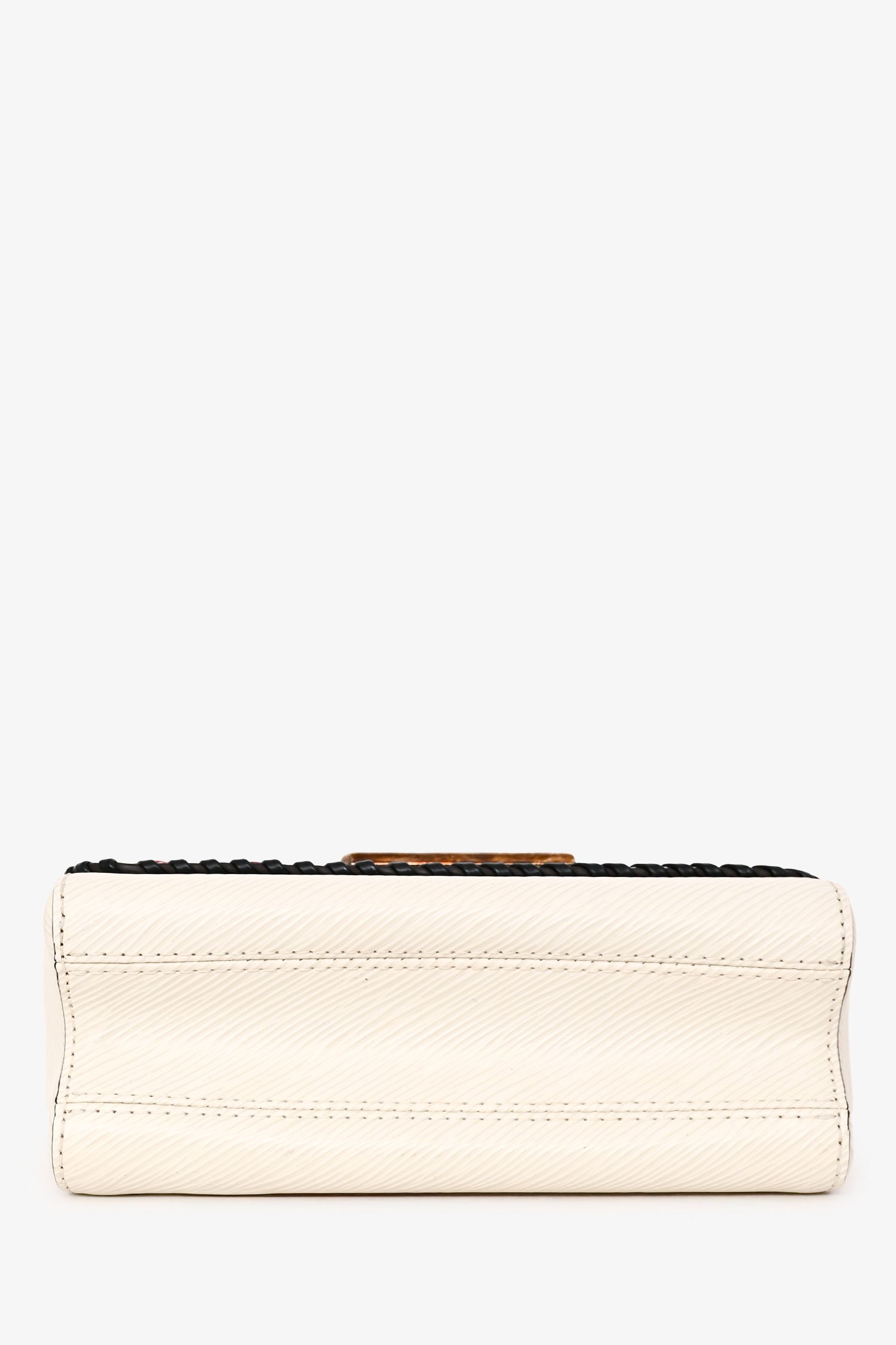 Louis Vuitton 2016 White Epi Leather Stitch Detail Twist Crossbody
