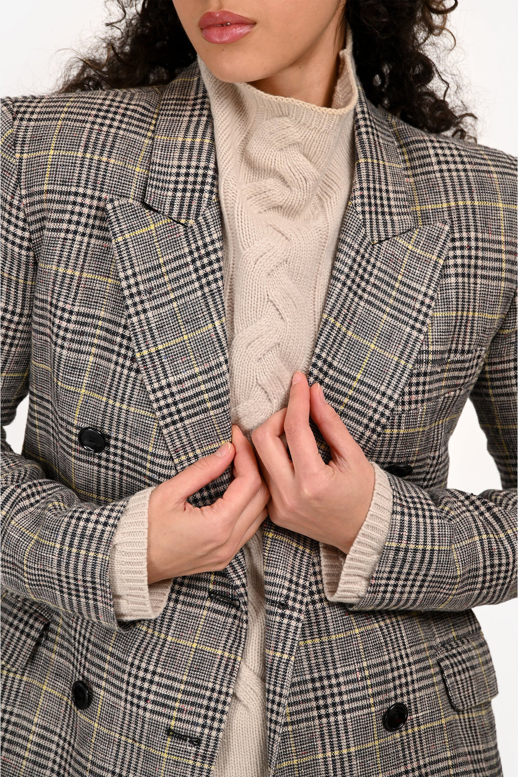 Isabel Marant Black/White Check Double Breasted Blazer Size 36