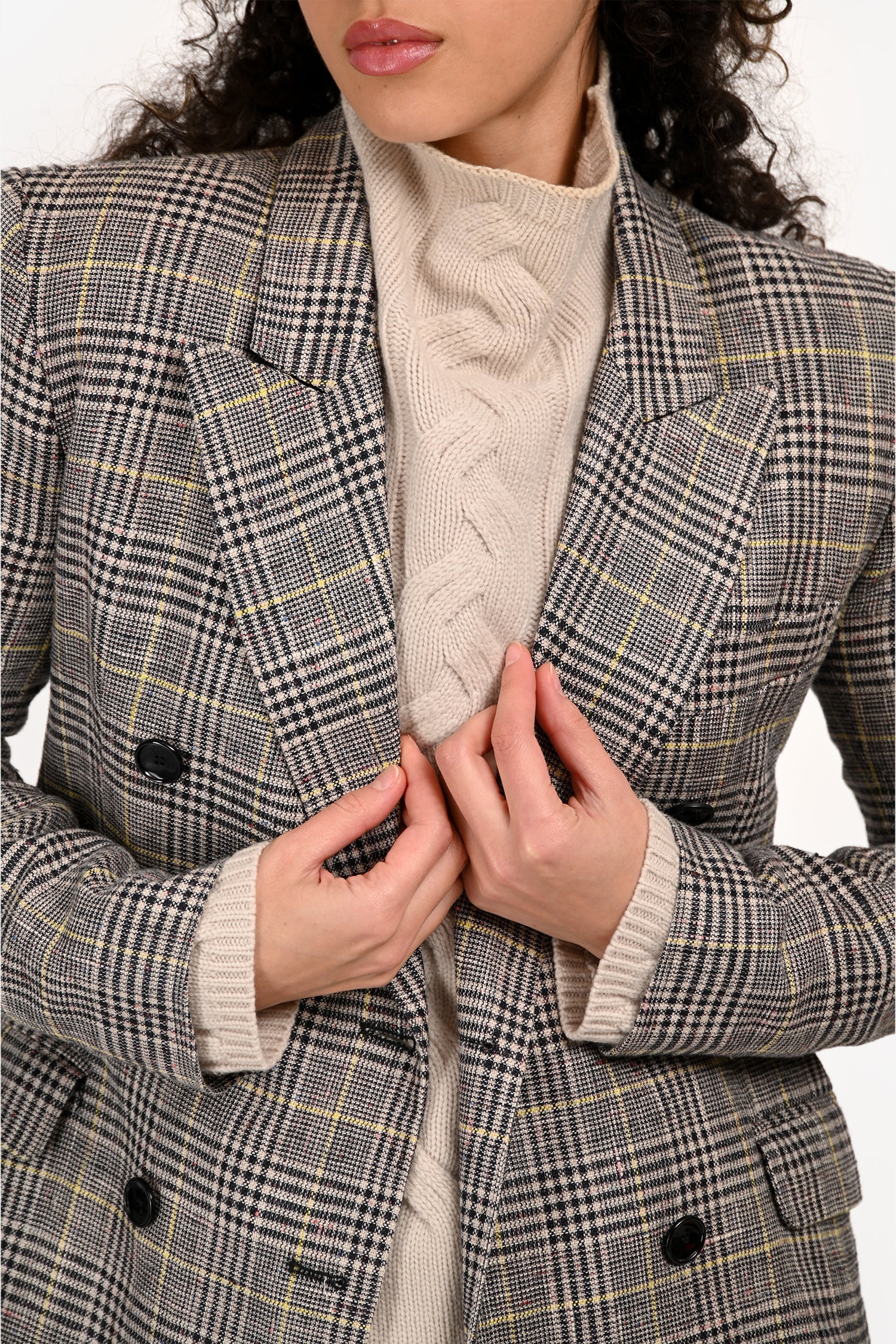 Isabel Marant Black/White Check Double Breasted Blazer Size 36