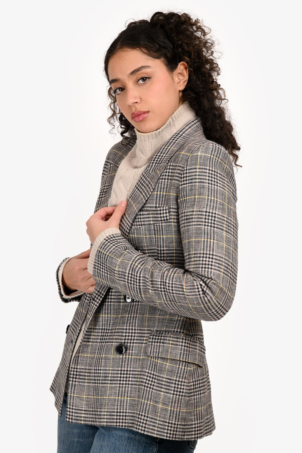 Isabel Marant Black/White Check Double Breasted Blazer Size 36