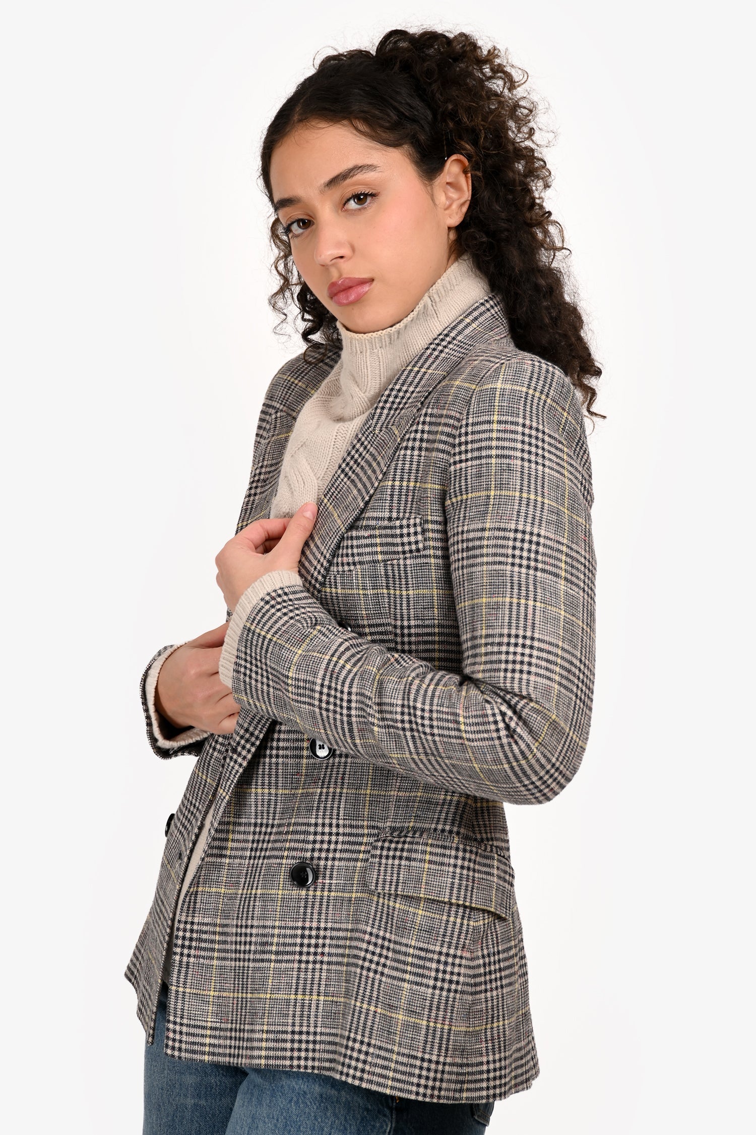 Isabel Marant Black/White Check Double Breasted Blazer Size 36