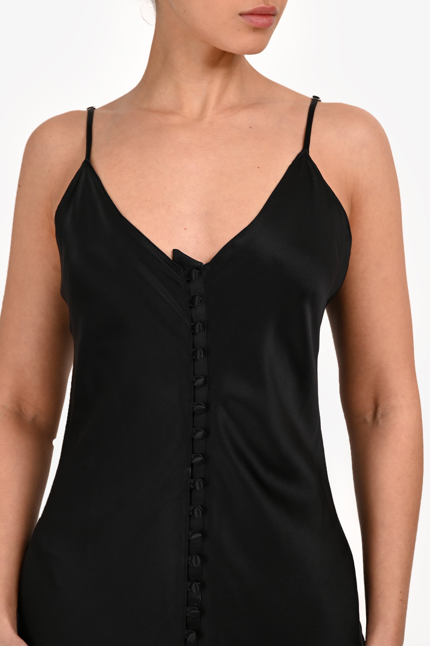 Sablyn Black Silk Button Down Silk Dress Size M