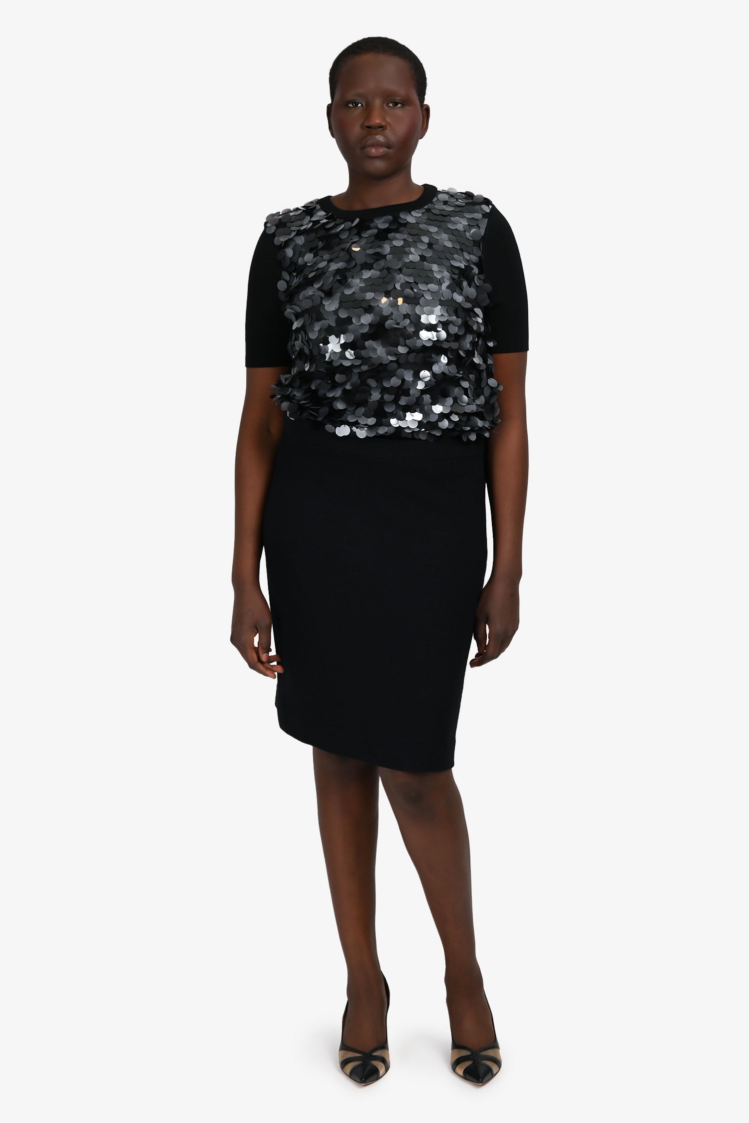 St. John Black Knit Skirt Size 6