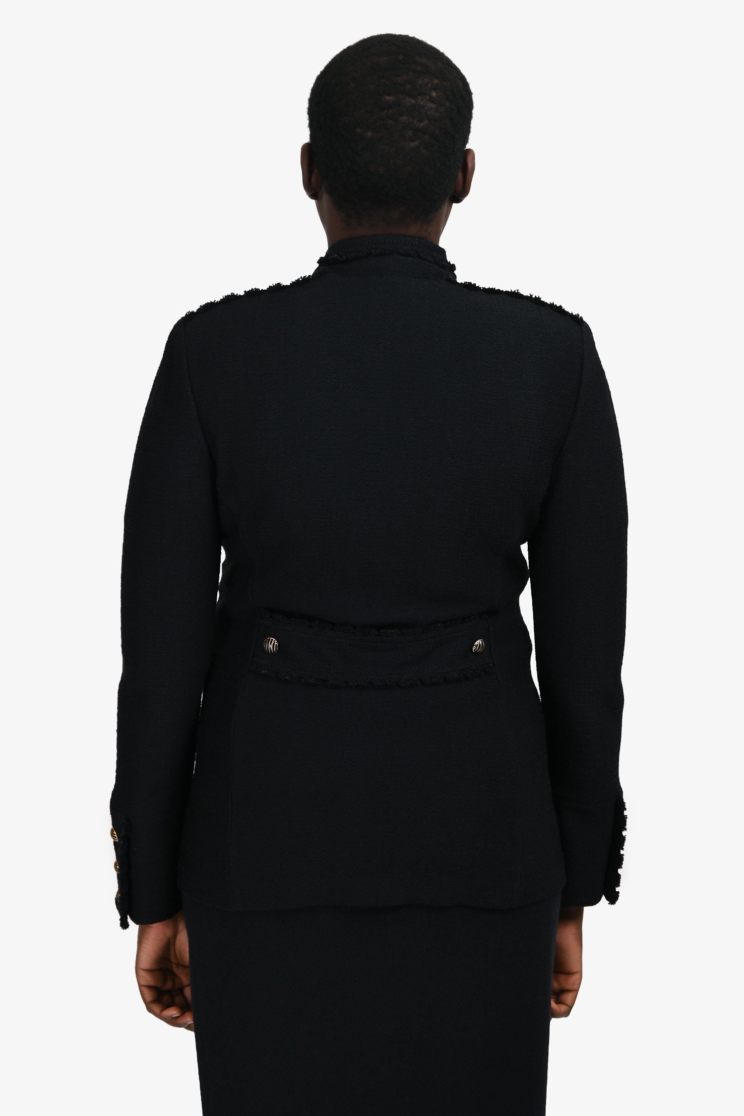St. John Black Knit Zip-Up Jacket Size 8