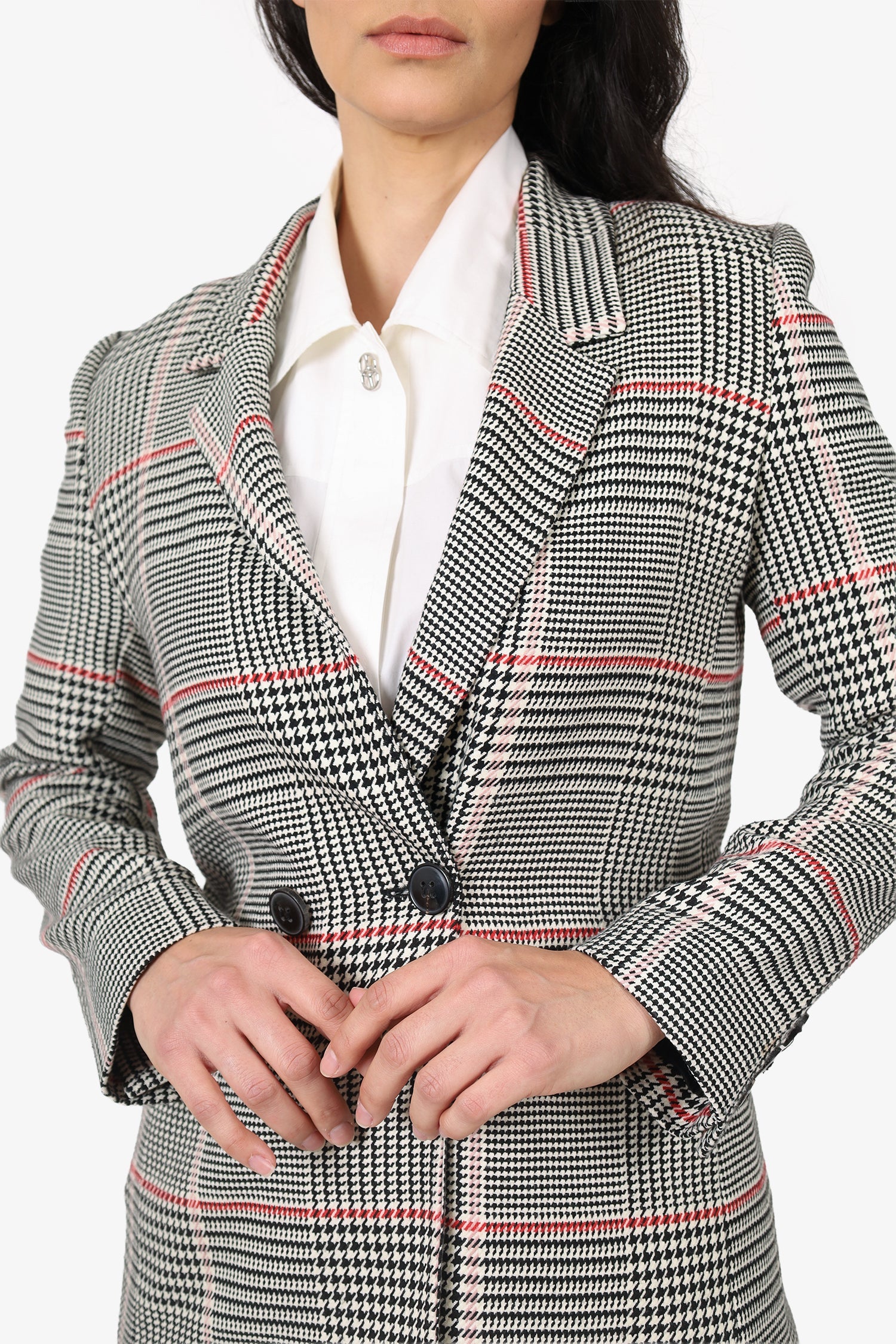 Anine Bing Black/White Check Blazer Estimated Size S