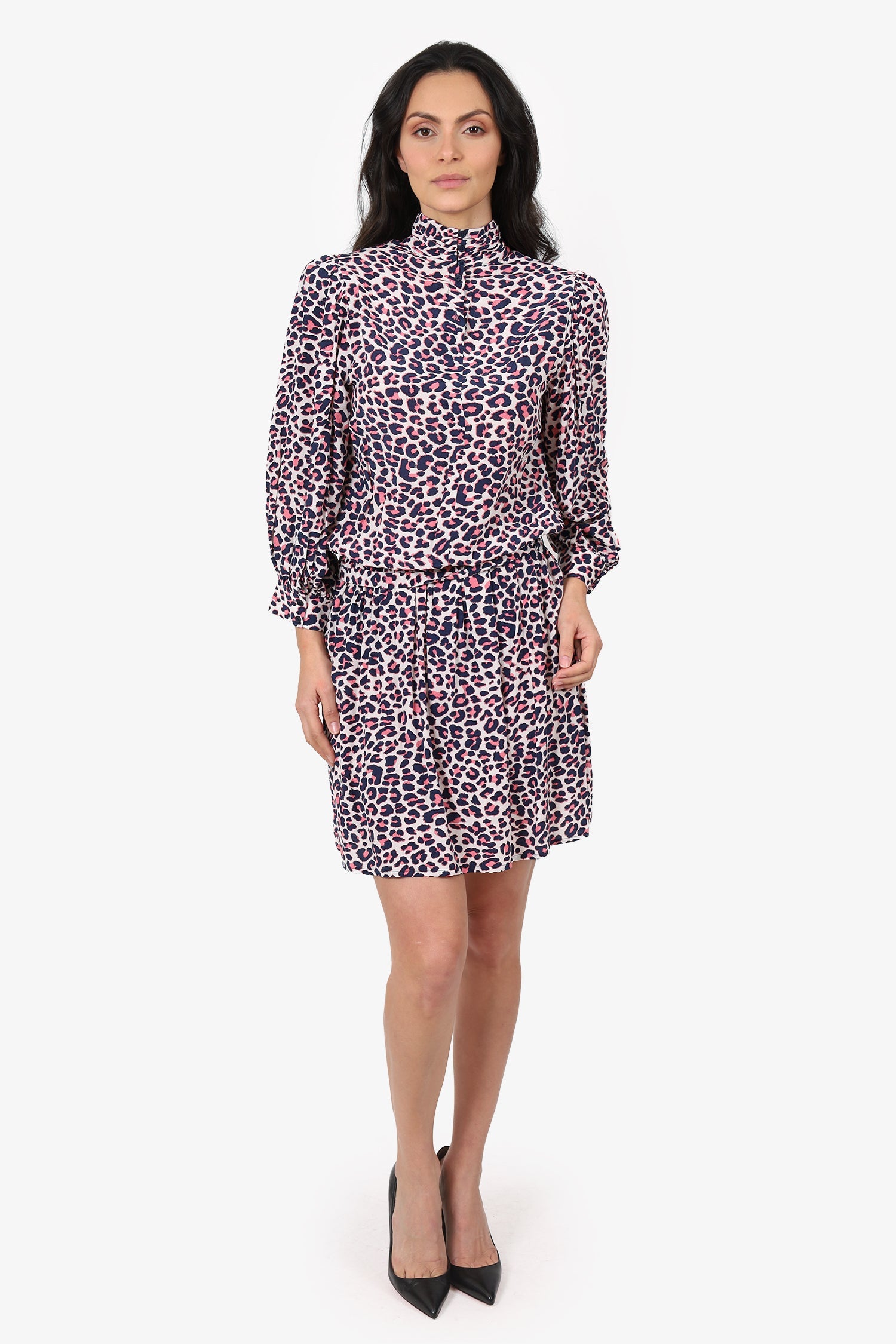Zadig & Voltaire Pink/Blue Print Dress With Belt Estimated Size S