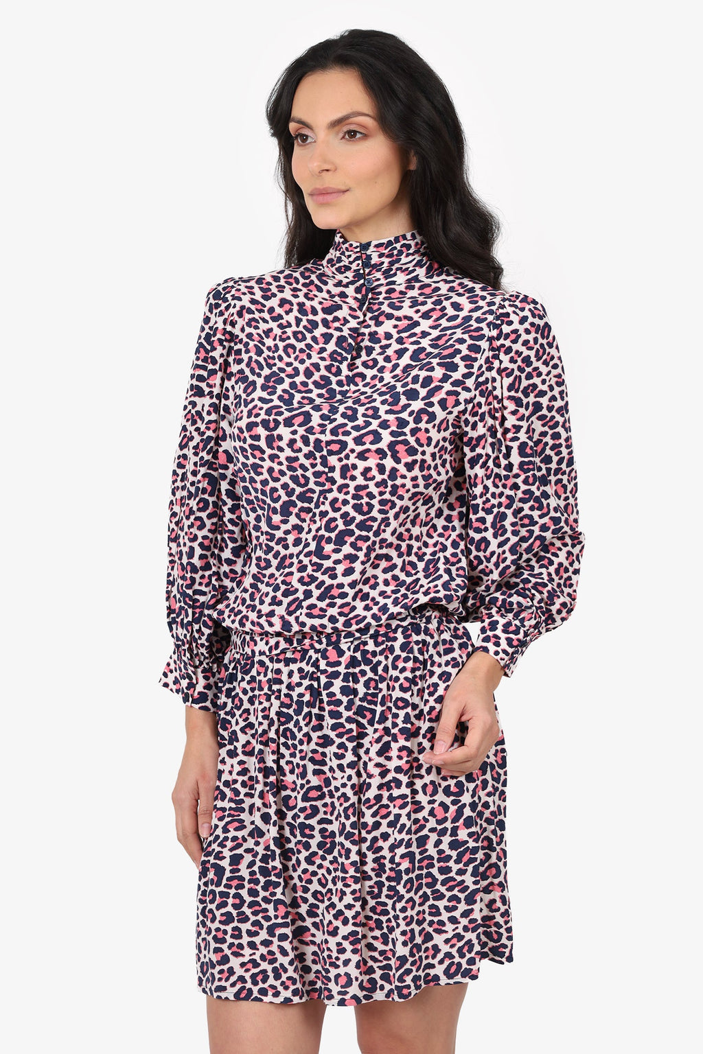 Zadig & Voltaire Pink/Blue Print Dress With Belt Estimated Size S