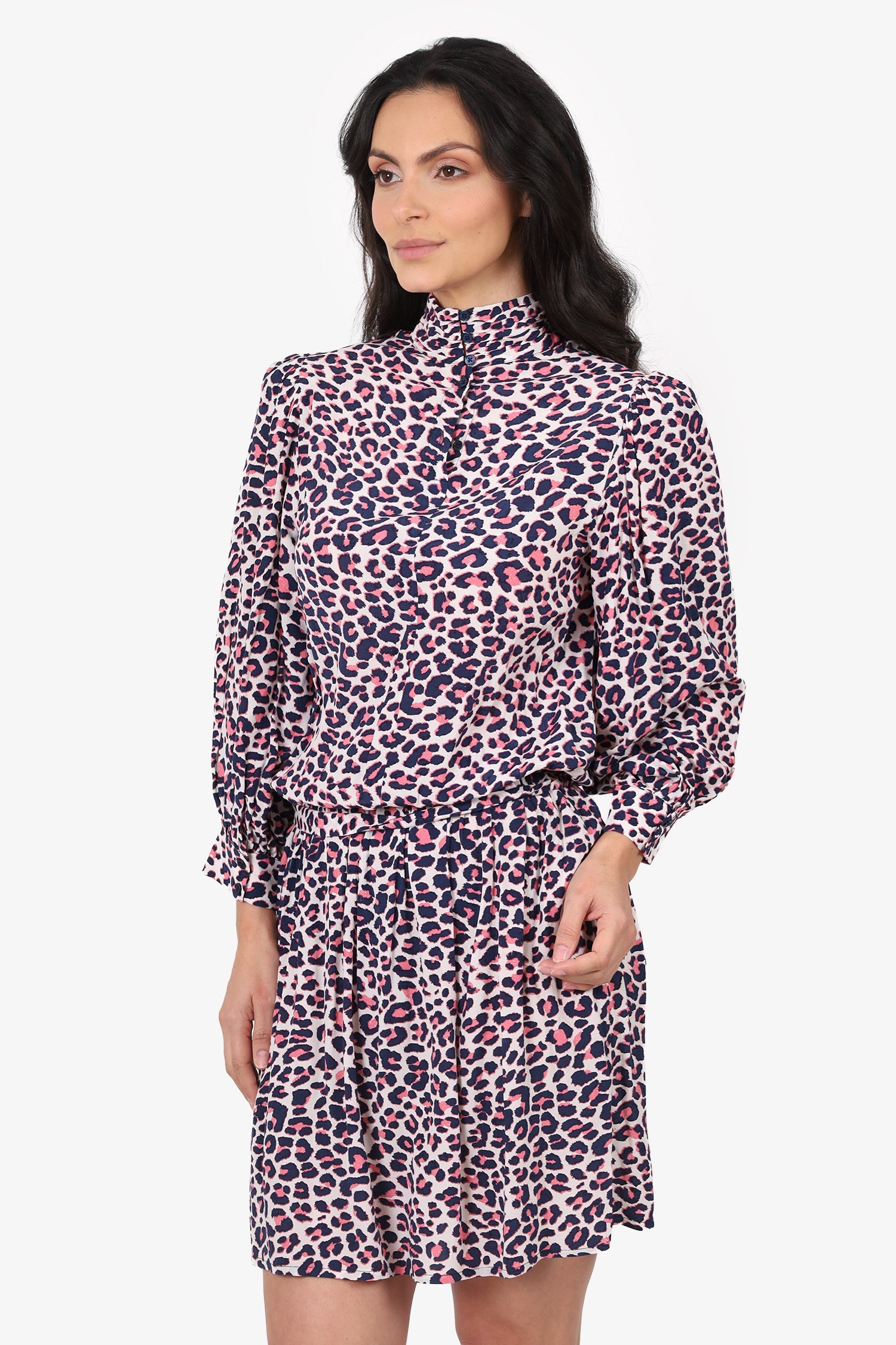 Zadig & Voltaire Pink/Blue Print Dress With Belt Estimated Size S