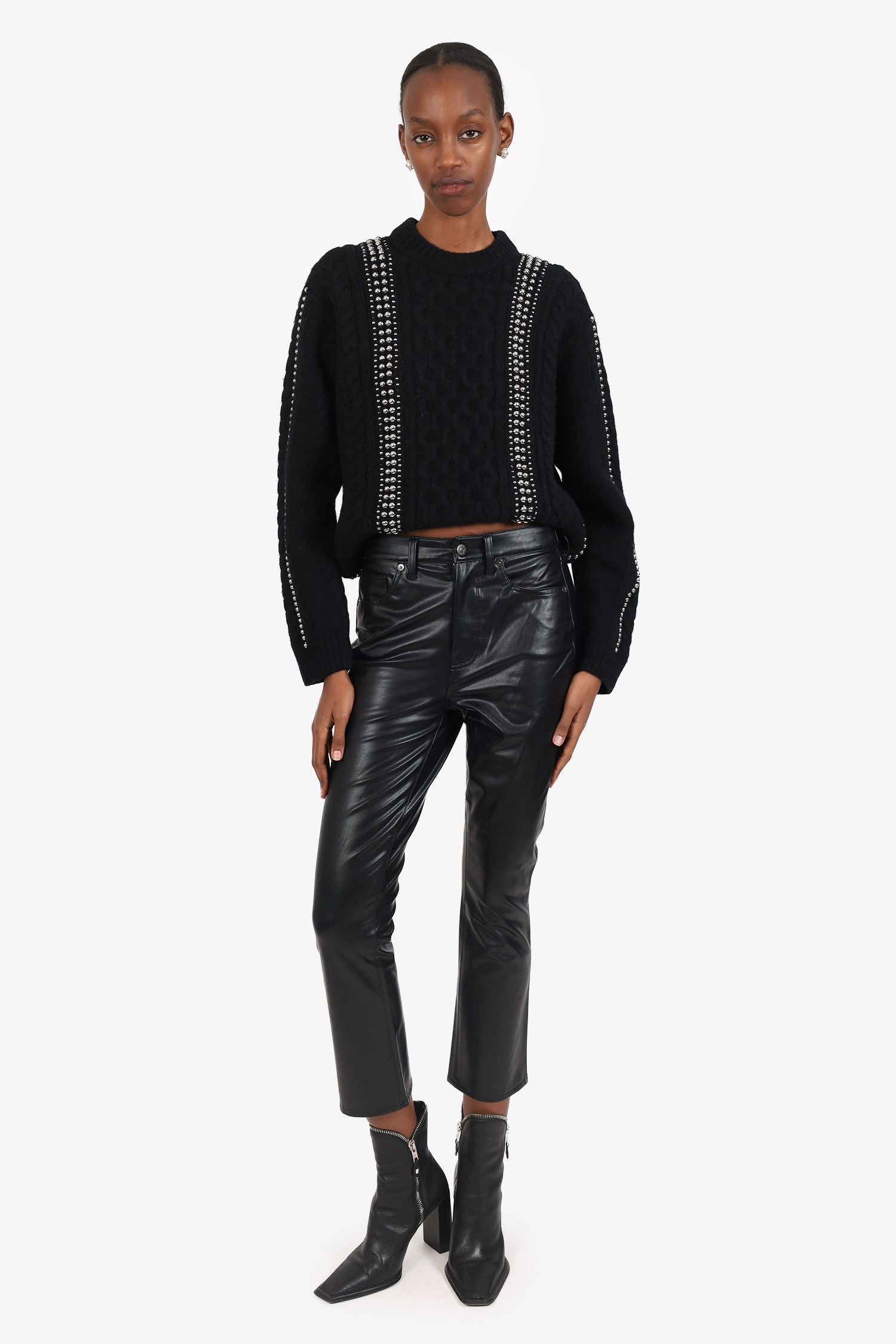 Veronica Beard Black Faux Leather High Waisted Pants Size 27