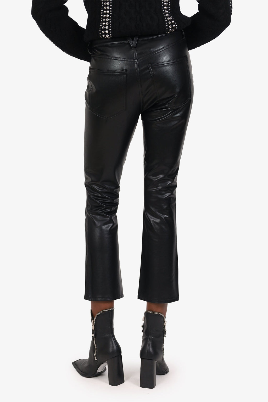 Veronica Beard Black Faux Leather High Waisted Pants Size 27