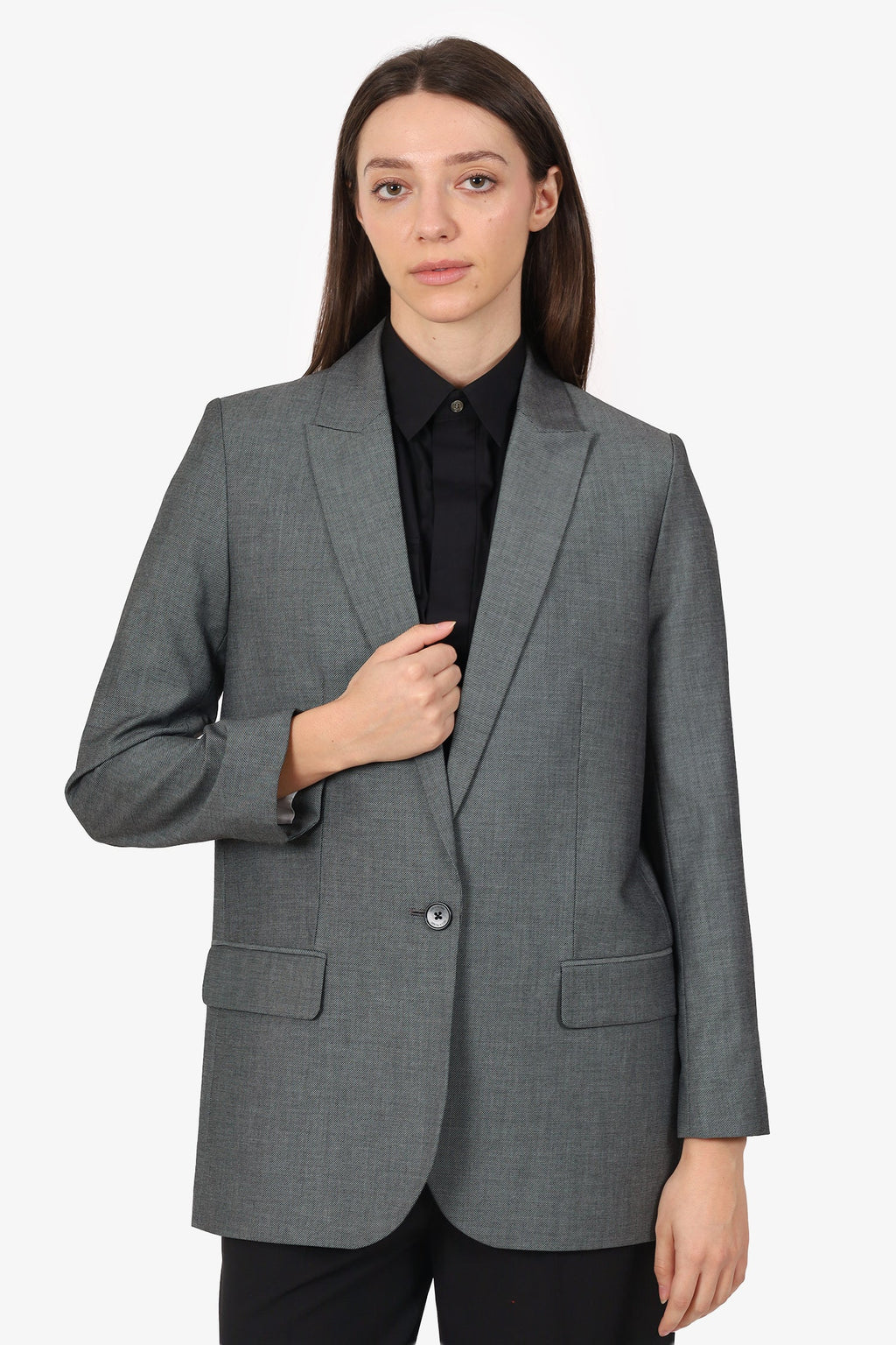 Zadig & Voltaire Grey 'Love' Single Breasted Blazer Size 40