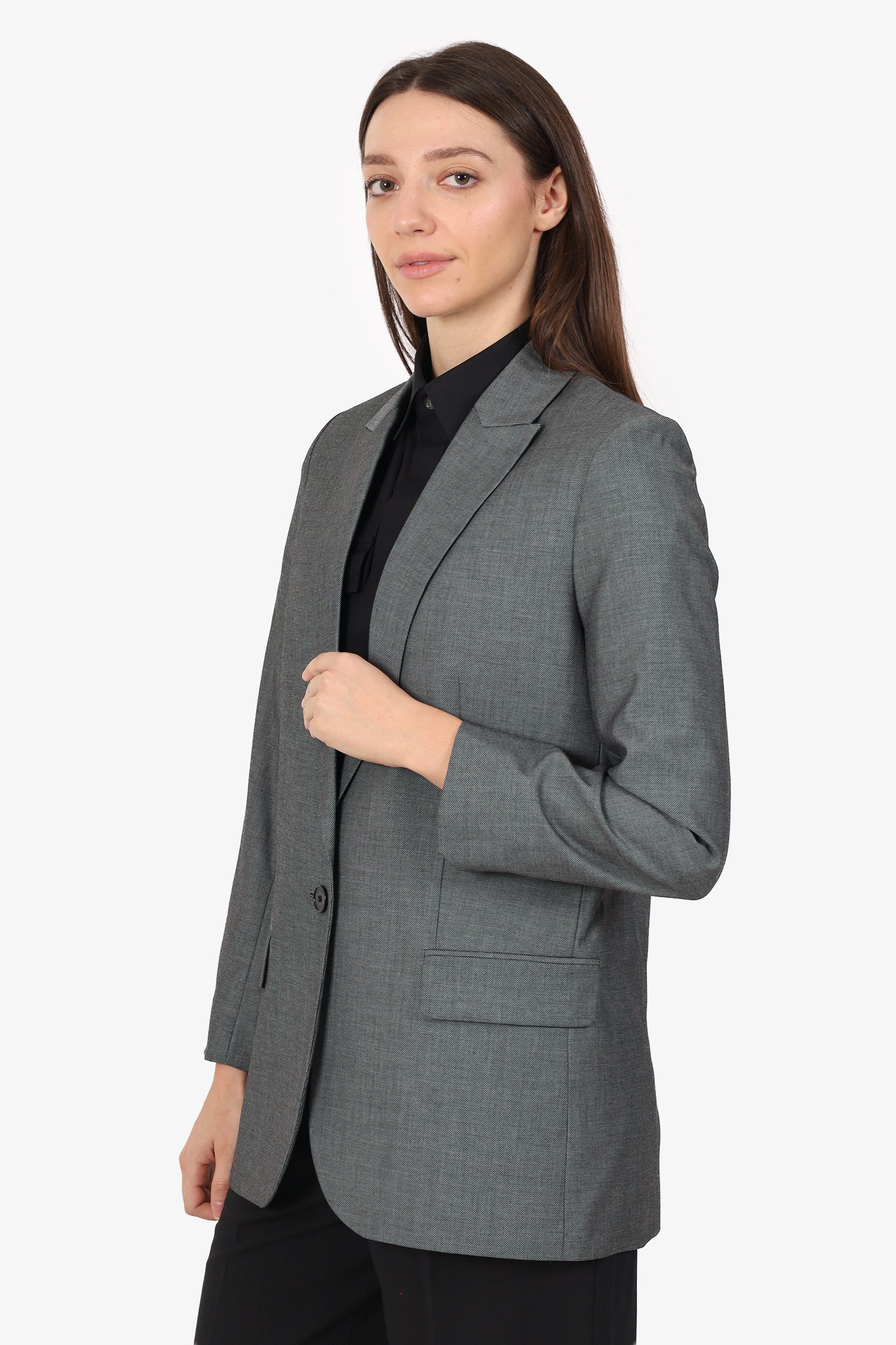 Zadig & Voltaire Grey 'Love' Single Breasted Blazer Size 40