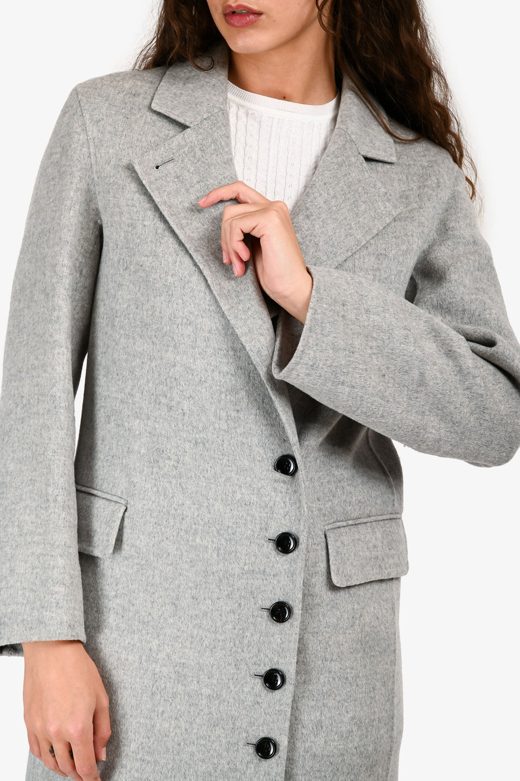Joseph Grey Wool/Cashmere Midi Coat Size 32