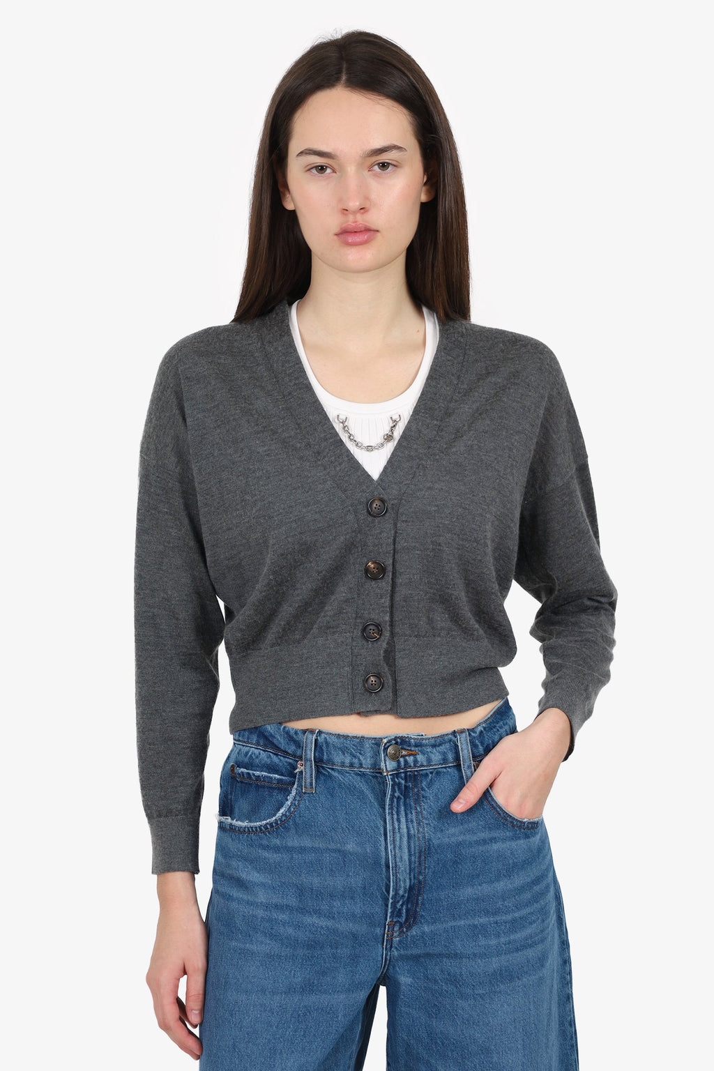 Brunello Cucinelli Grey Cashmere/Silk igan Size XS