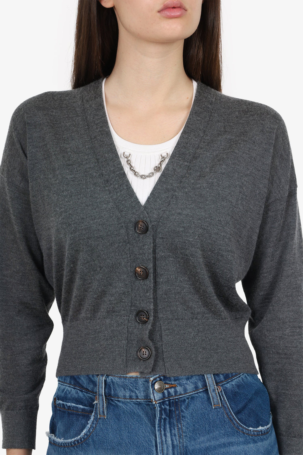 Brunello Cucinelli Grey Cashmere/Silk igan Size XS