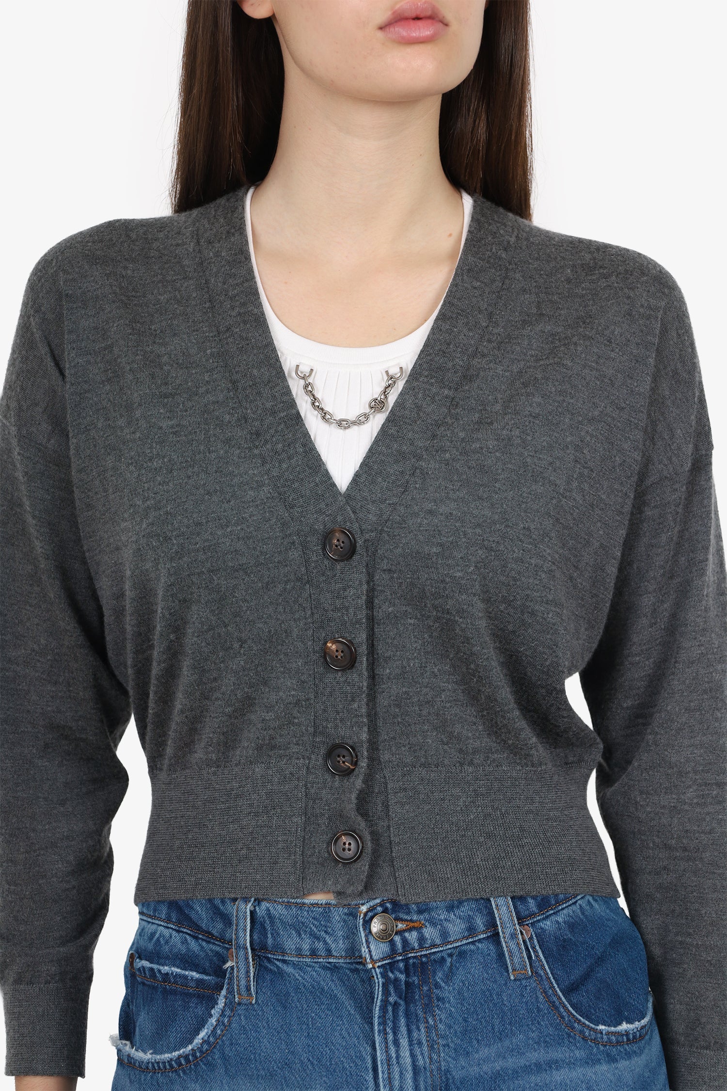 Brunello Cucinelli Grey Cashmere/Silk igan Size XS