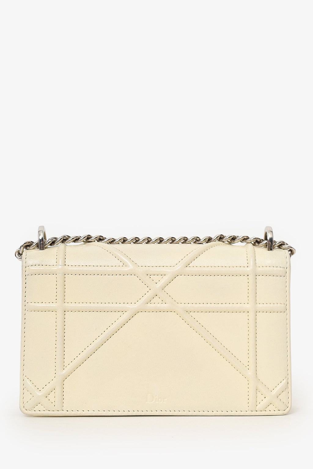 Christian Dior 2015 White Cannage Leather Mini Diorama Shoulder Bag