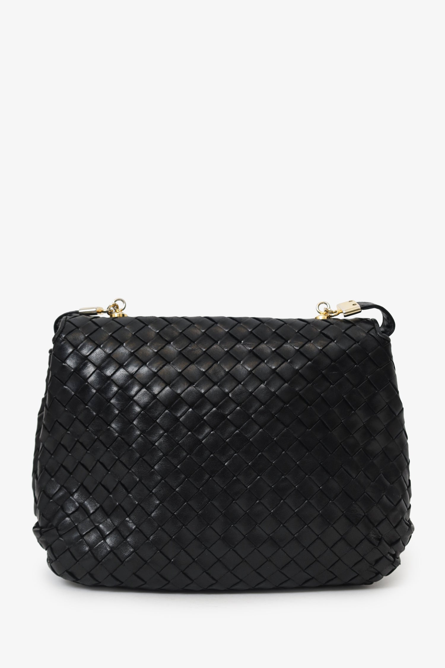 Bottega Venetta Black Intrecciato Crossbody Bag