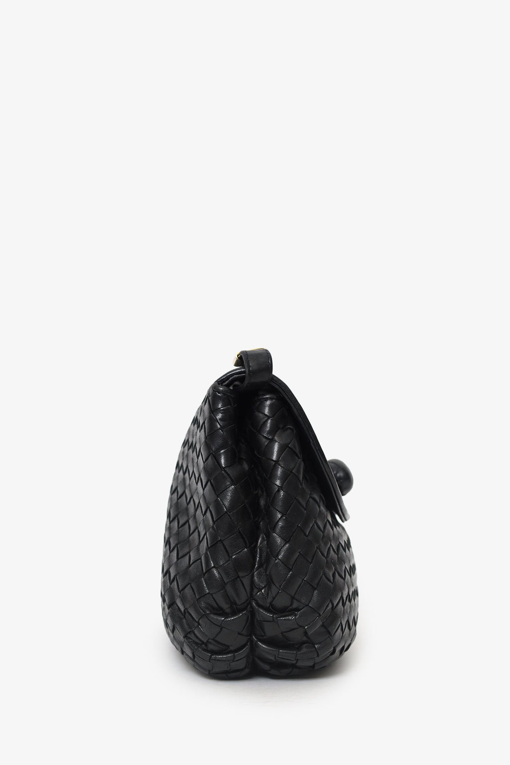 Bottega Venetta Black Intrecciato Crossbody Bag