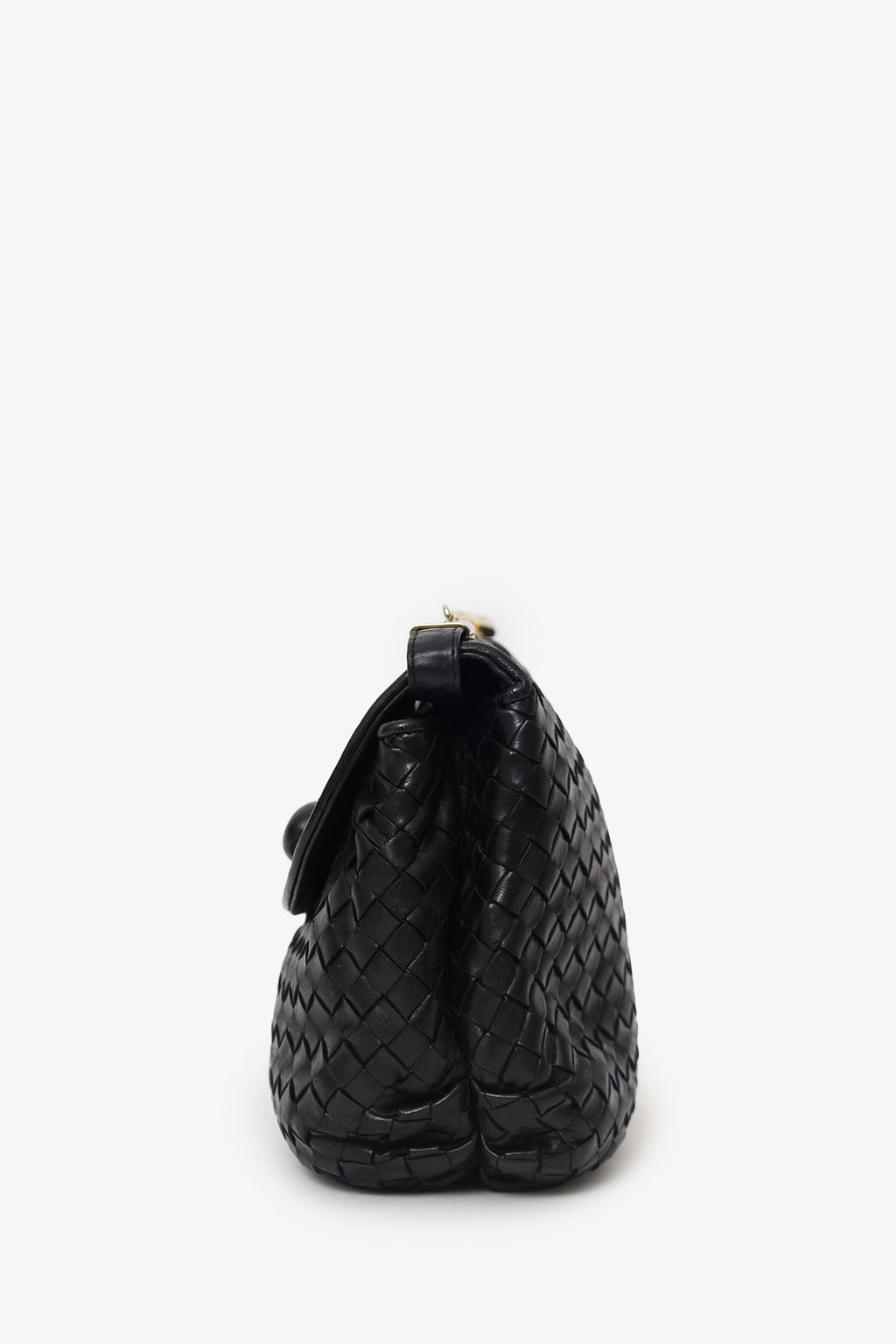 Bottega Venetta Black Intrecciato Crossbody Bag