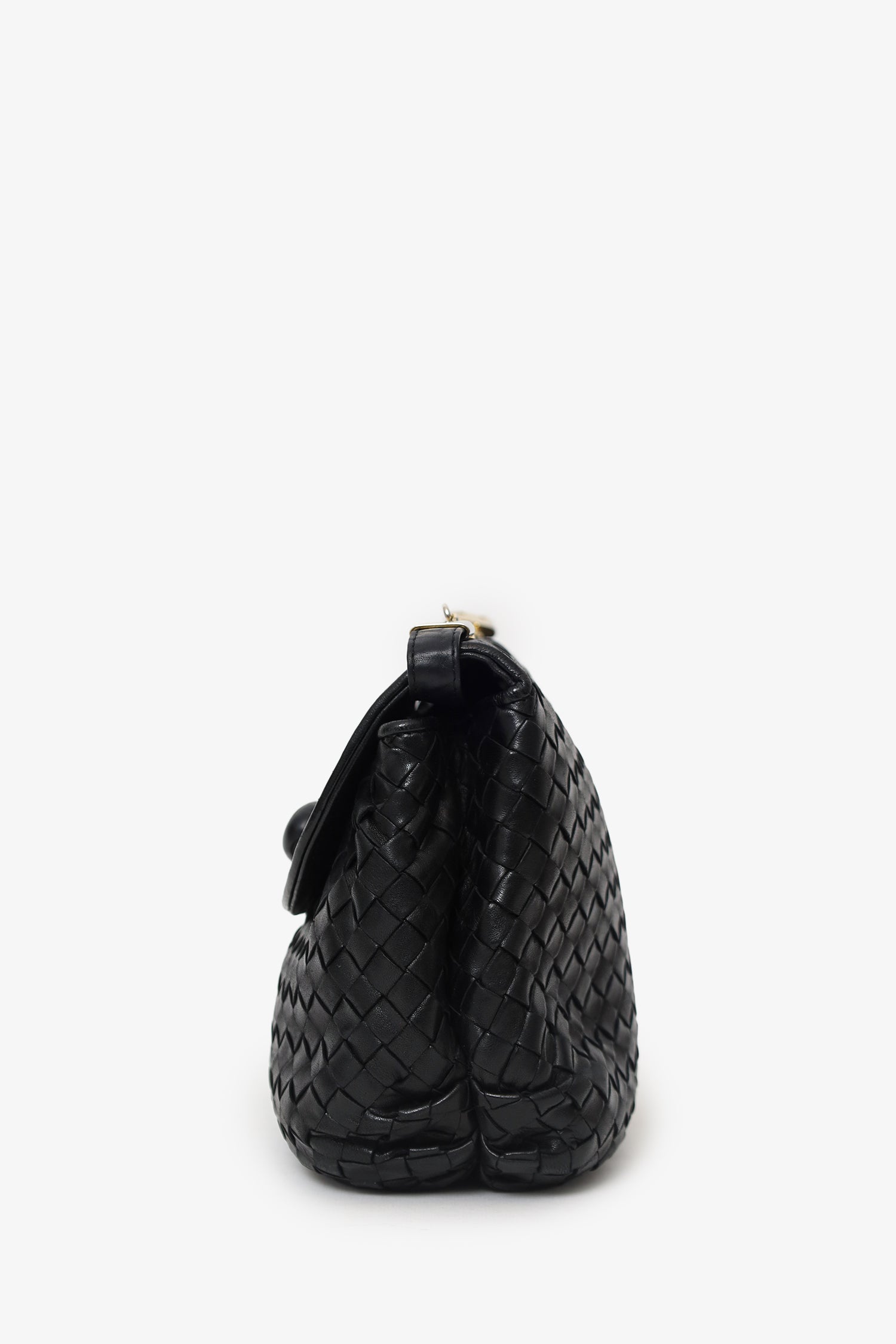 Bottega Venetta Black Intrecciato Crossbody Bag