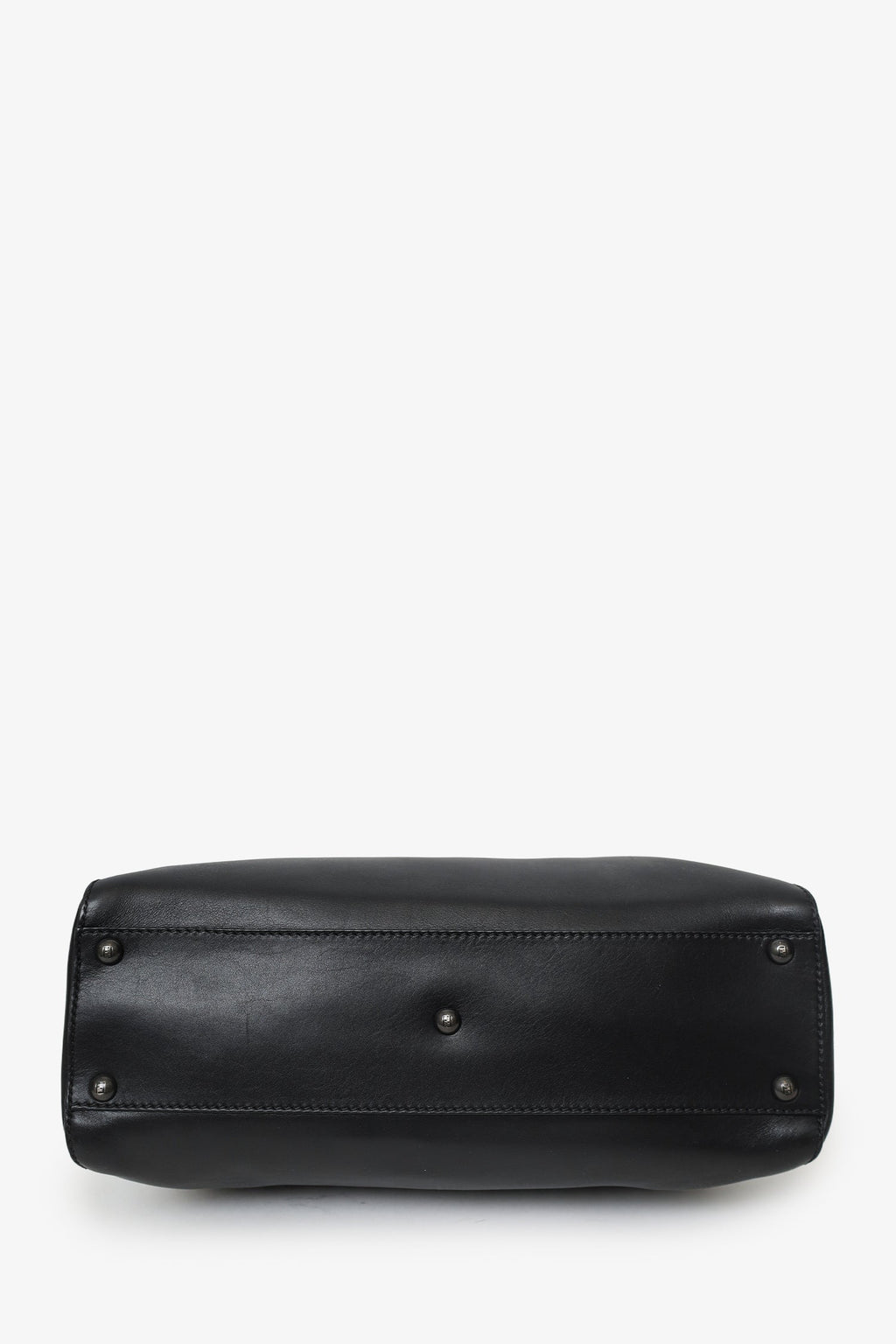 Fendi Black Leather Peekaboo Bag With Strap