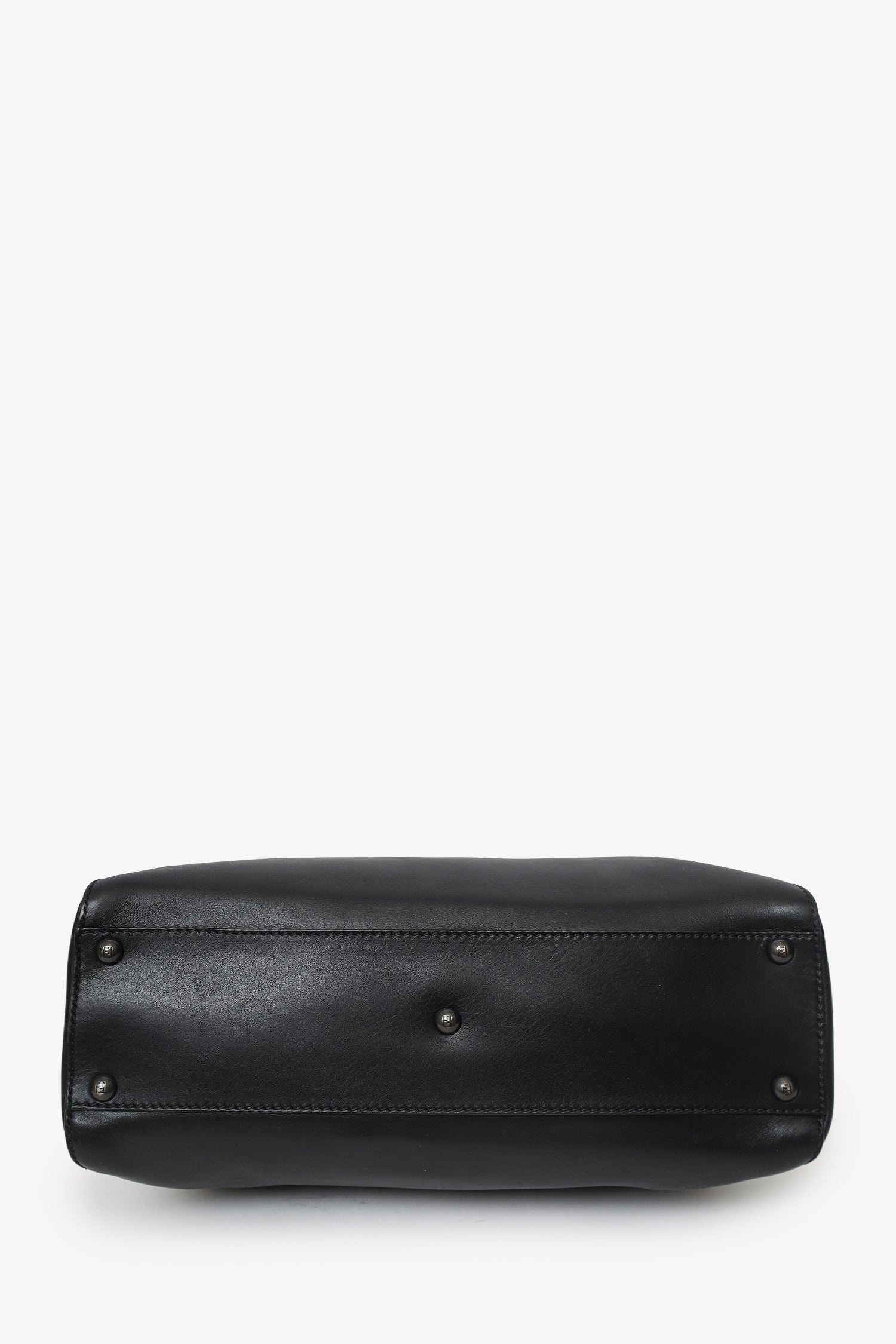 Fendi Black Leather Peekaboo Bag With Strap