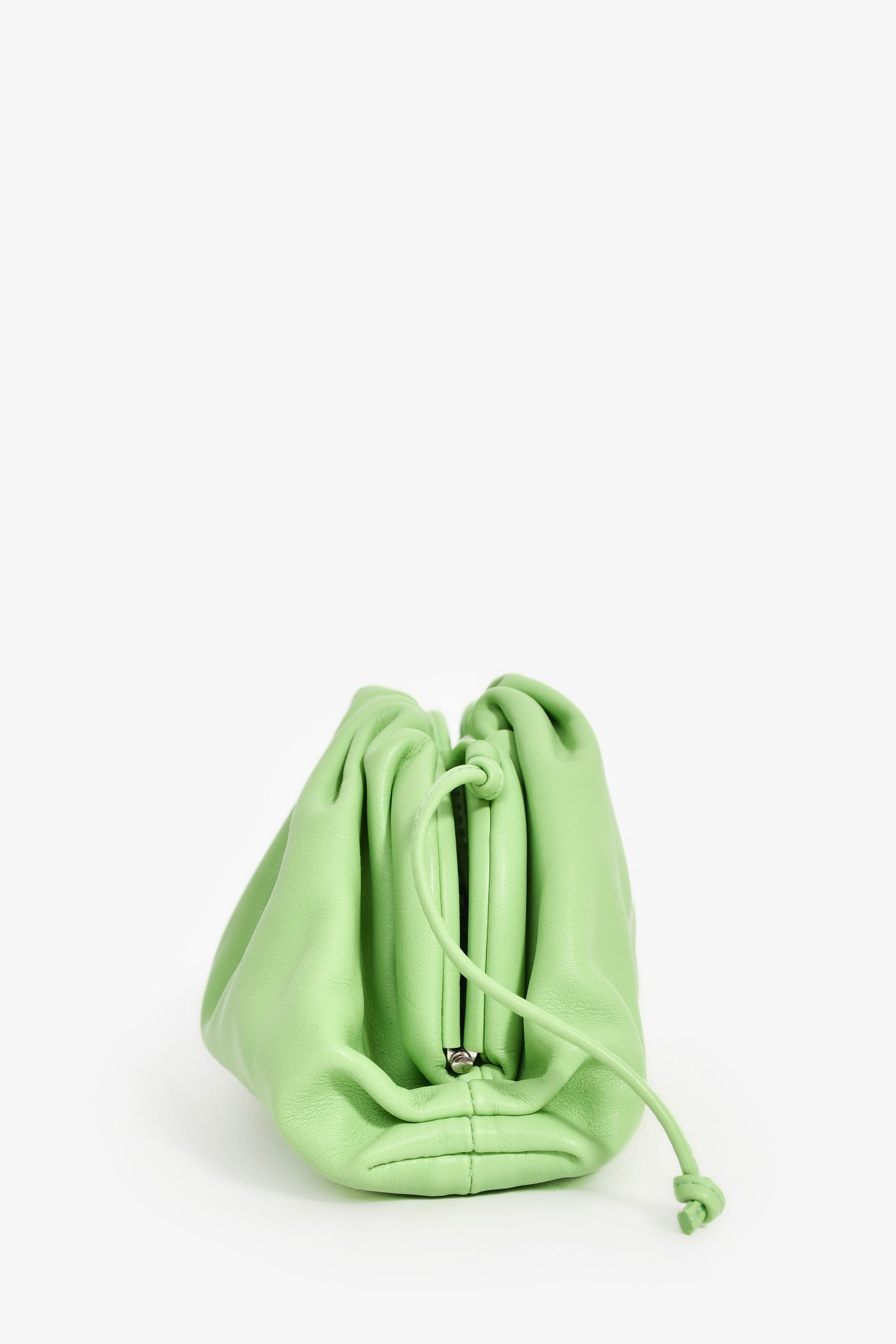 Bottega Veneta Green Leather Mini Pouch