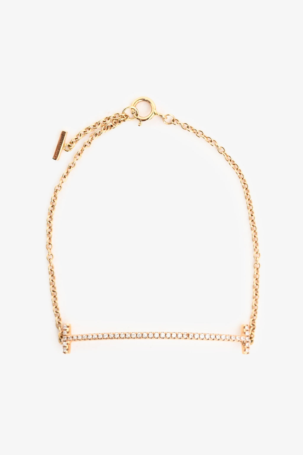 Tiffany & Co. 18K Yellow Gold Diamond Set Tiffany T Bracelet
