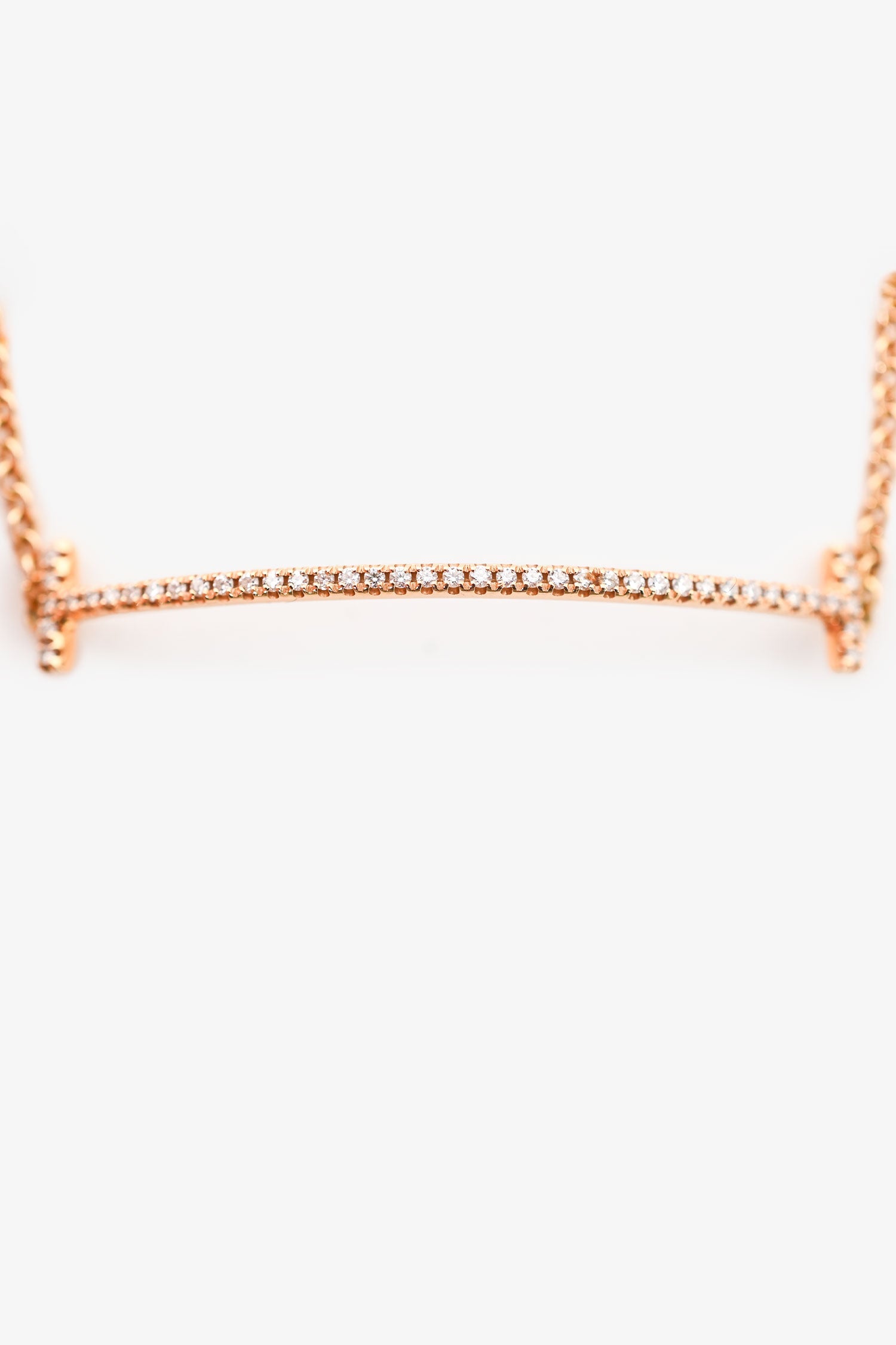 Tiffany & Co. 18K Yellow Gold Diamond Set Tiffany T Bracelet