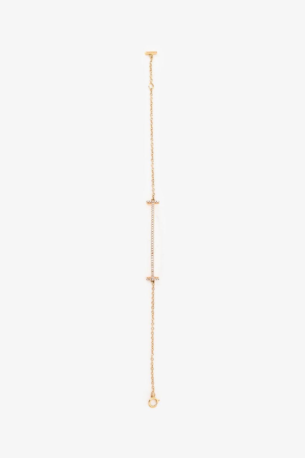Tiffany & Co. 18K Yellow Gold Diamond Set Tiffany T Bracelet