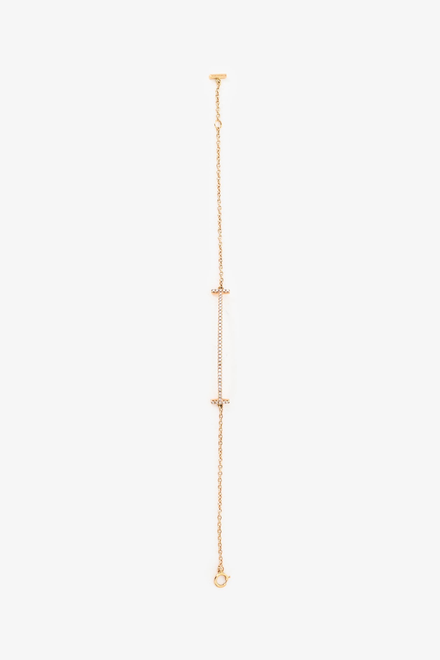 Tiffany & Co. 18K Yellow Gold Diamond Set Tiffany T Bracelet
