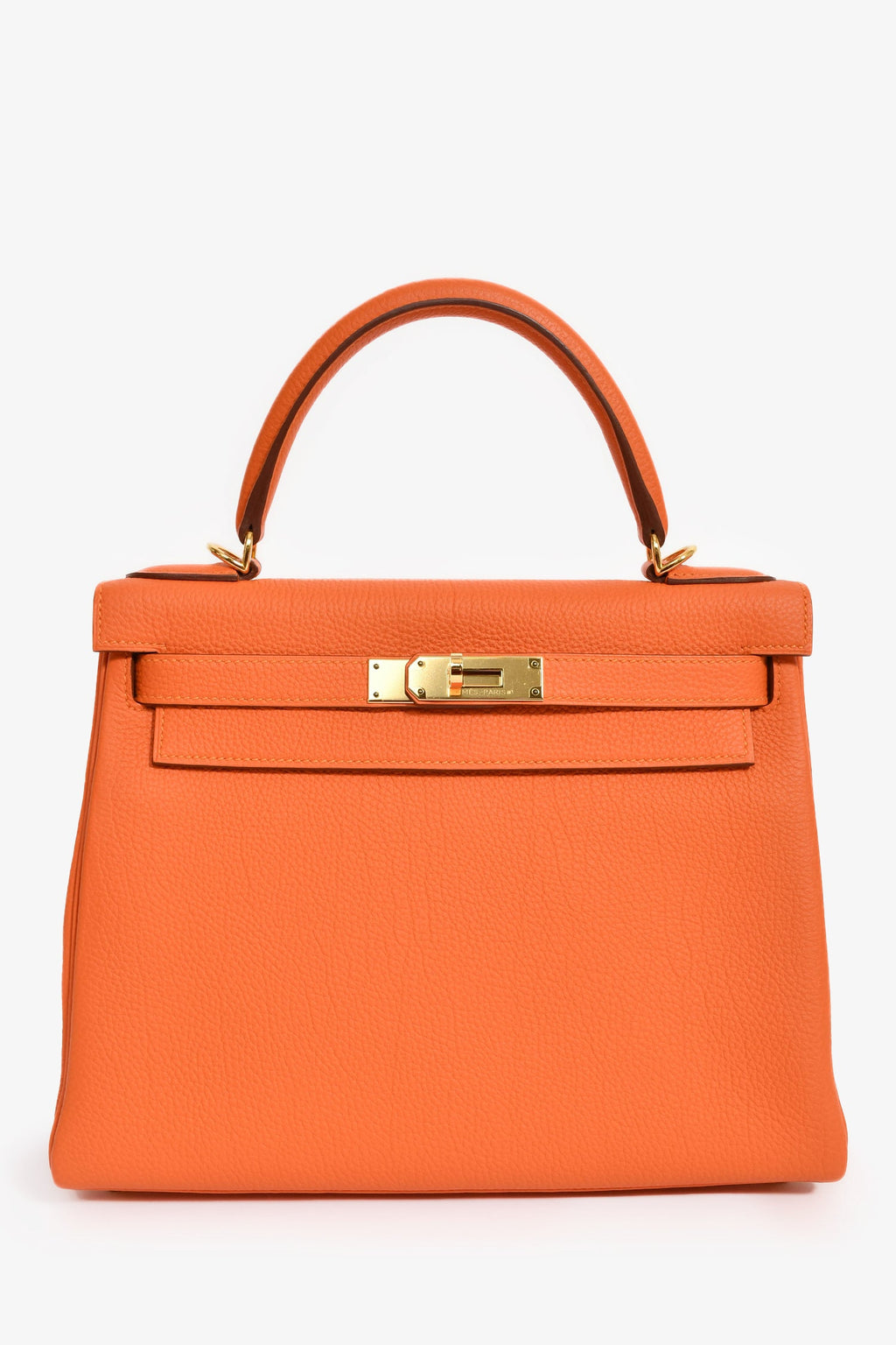 Hermès 2015 Orange Togo Leather Kelly 28 With Strap