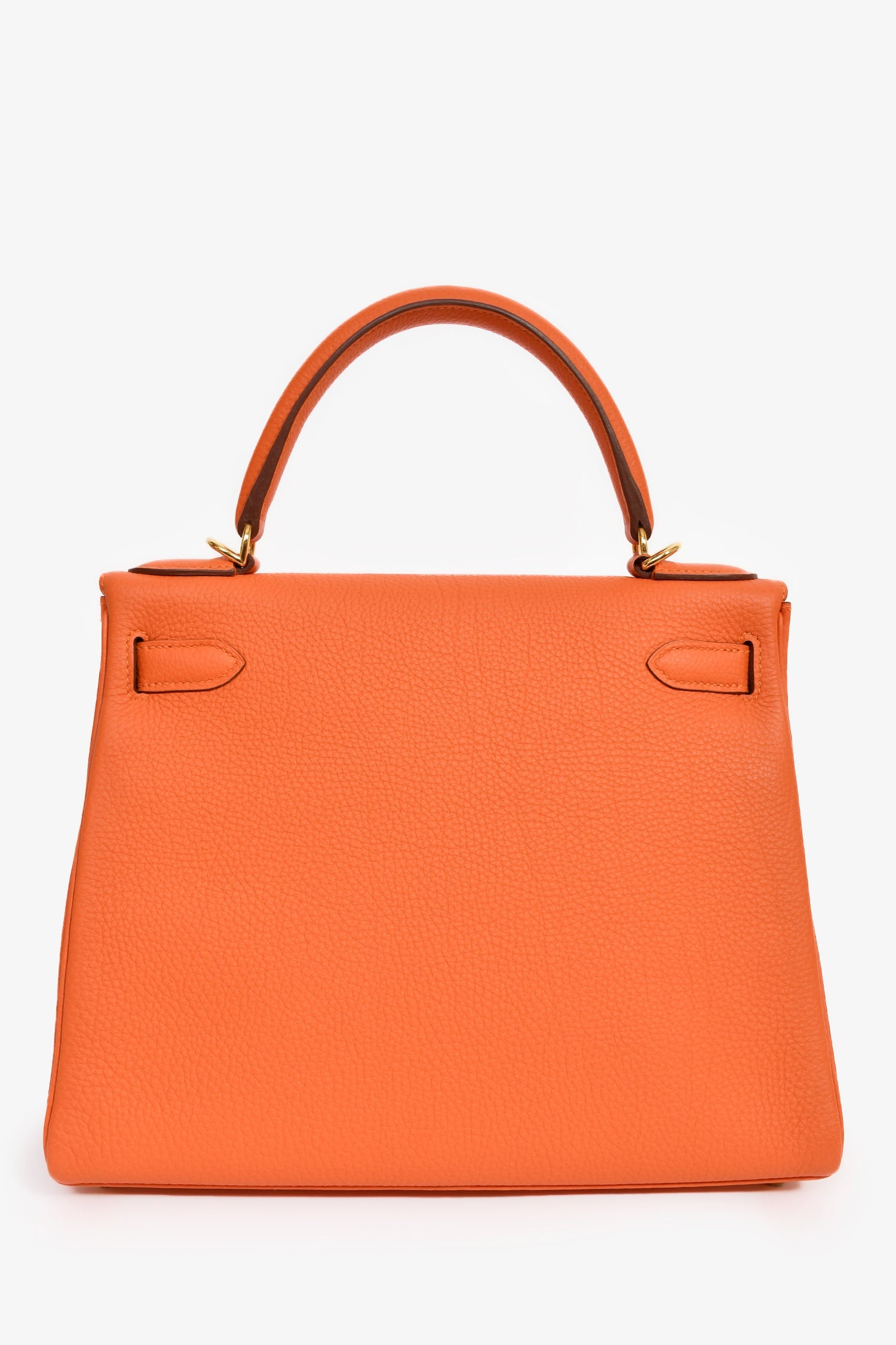 Hermès 2015 Orange Togo Leather Kelly 28 With Strap